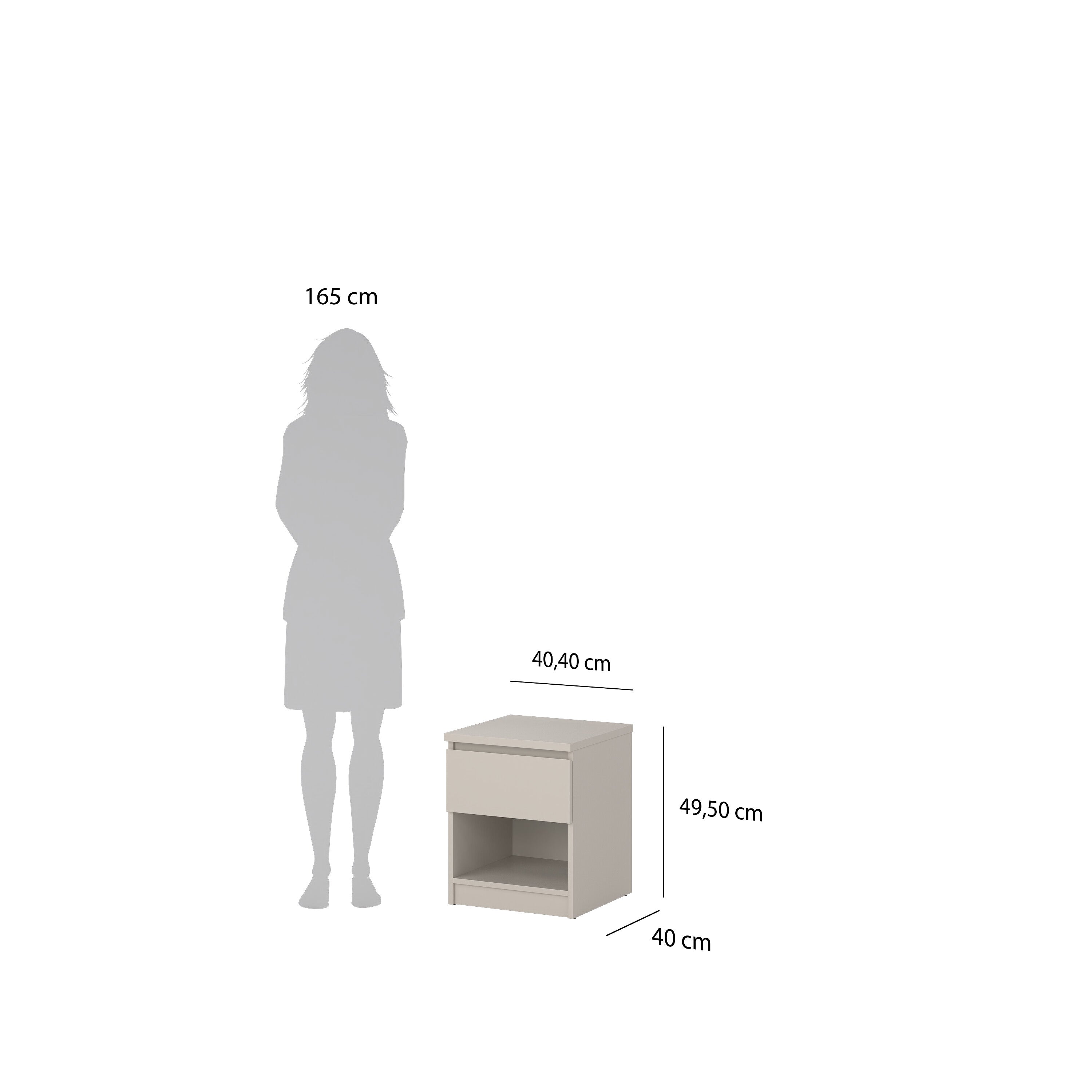 Naia Nightstand 1 Drawer Nightstand in Cashmere