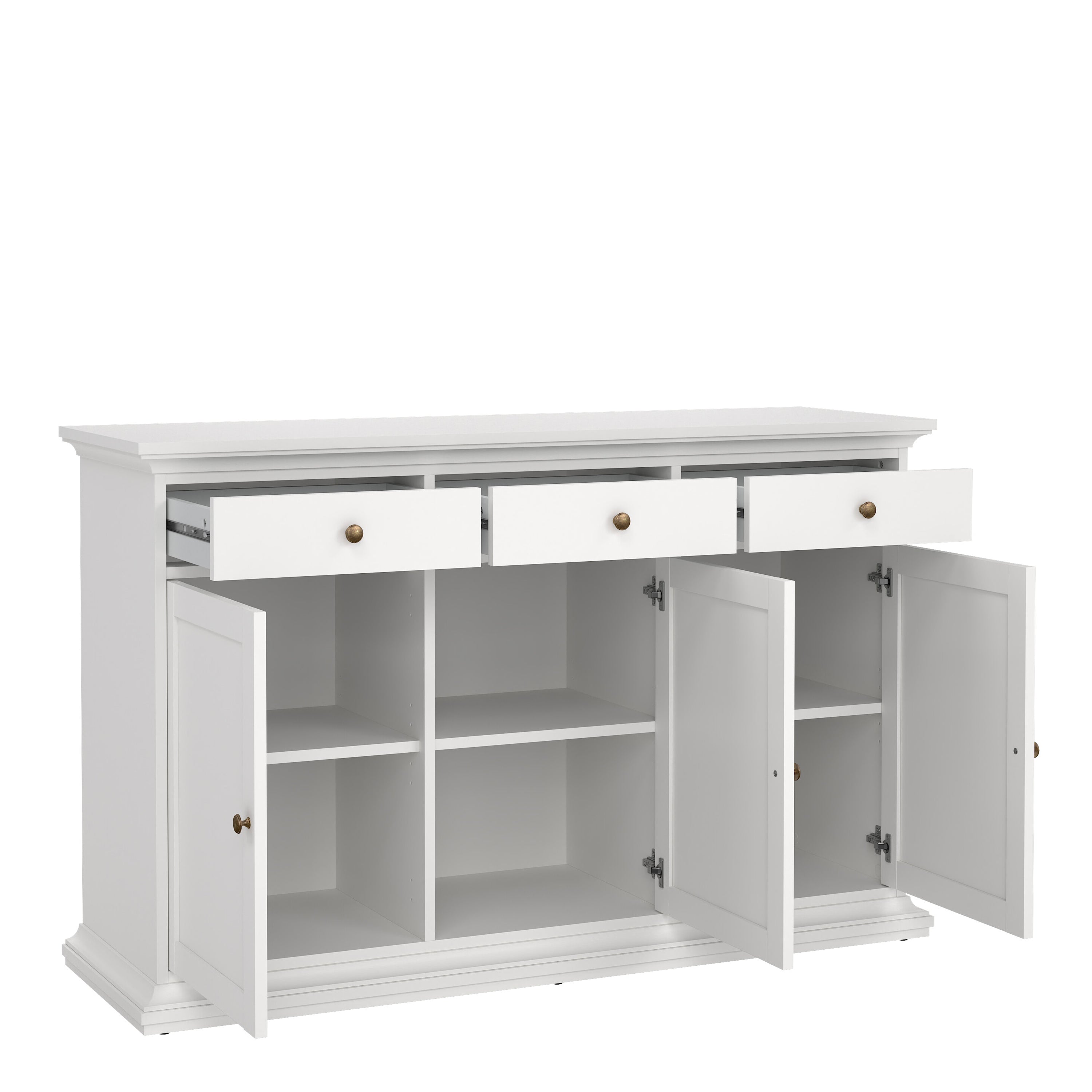Paris Sideboard with 3 doors and 3 drawers in White – FTG, view 5