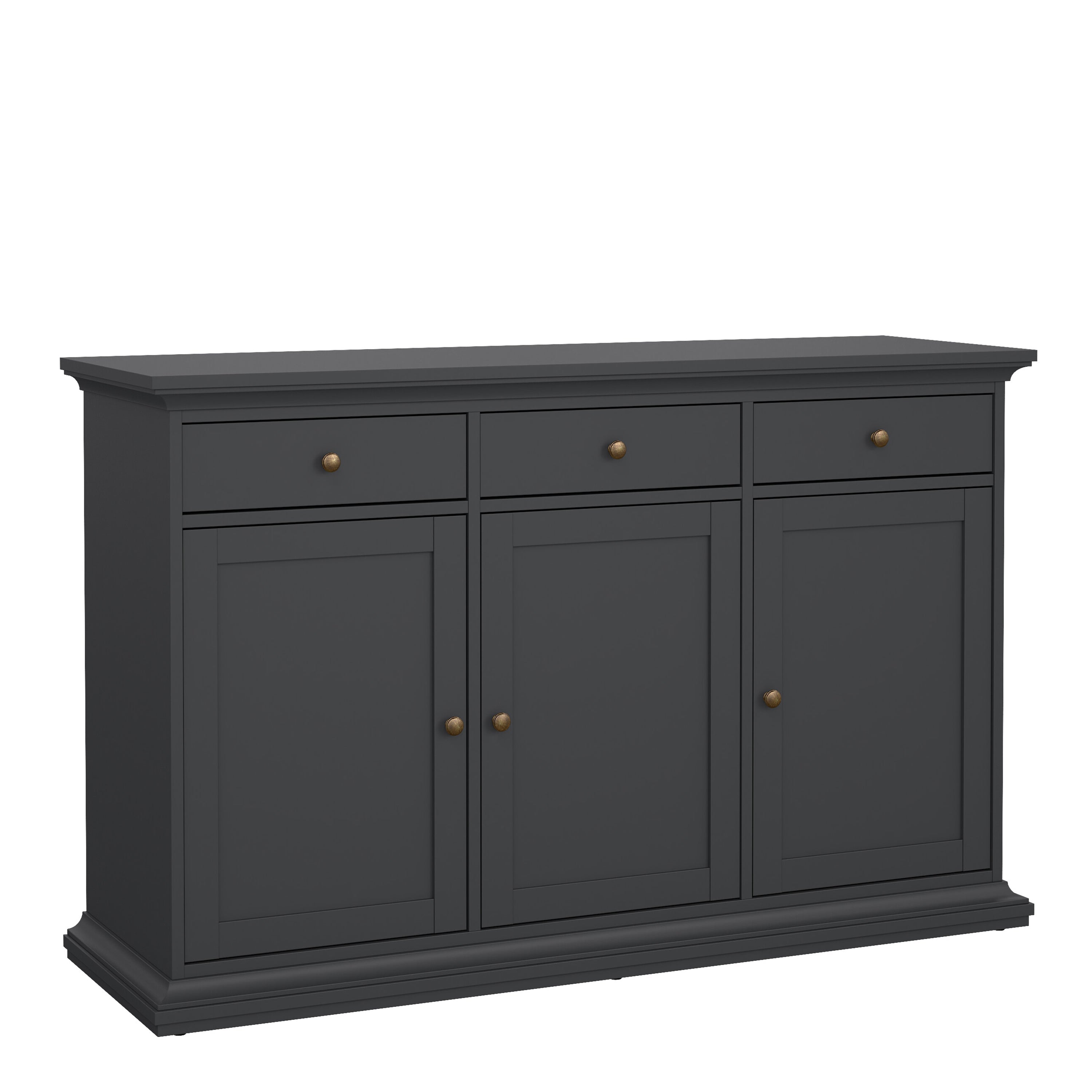 Paris Sideboard with 3 doors and 3 drawers in Matt Grey – FTG