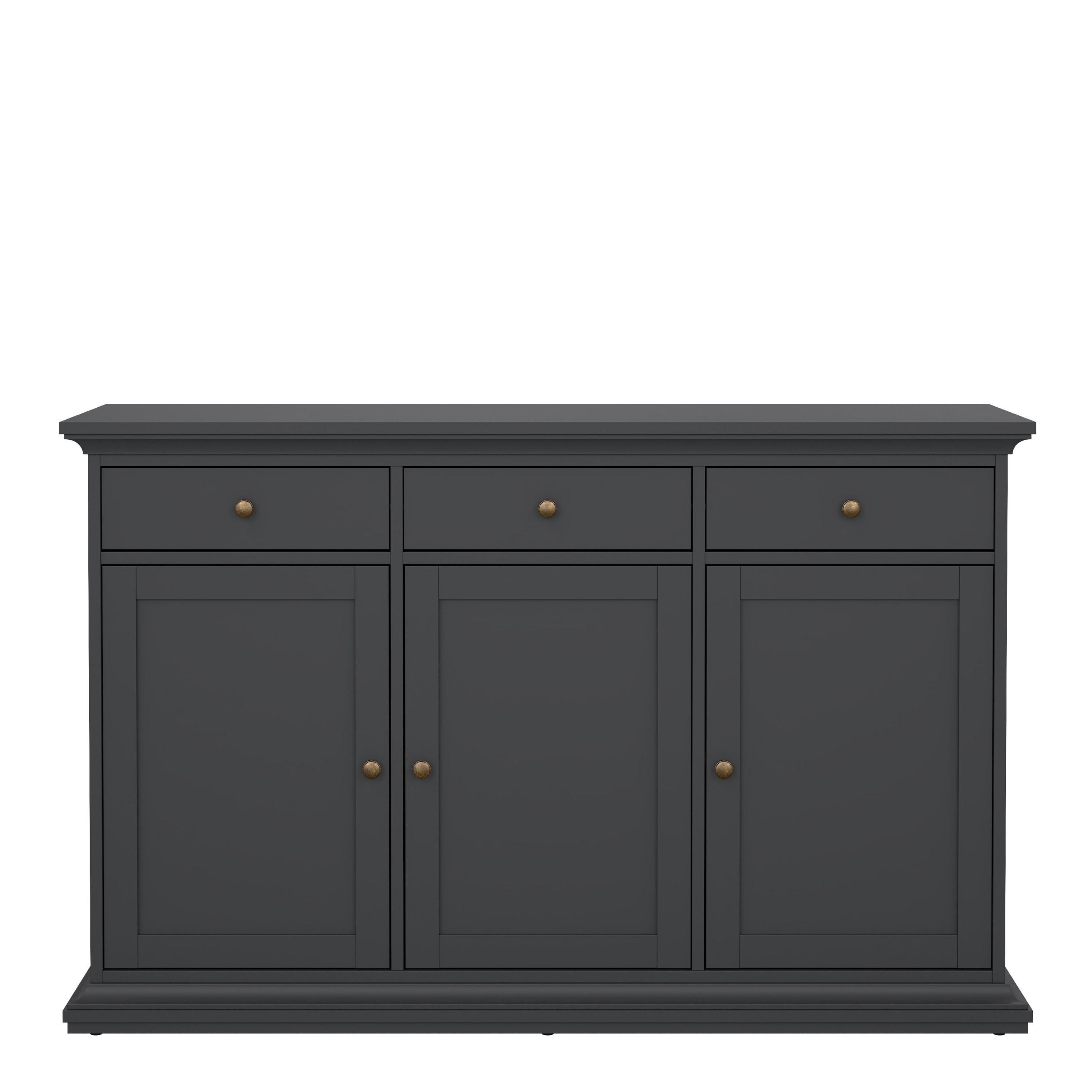 Paris Sideboard with 3 doors and 3 drawers in Matt Grey – FTG, view 2
