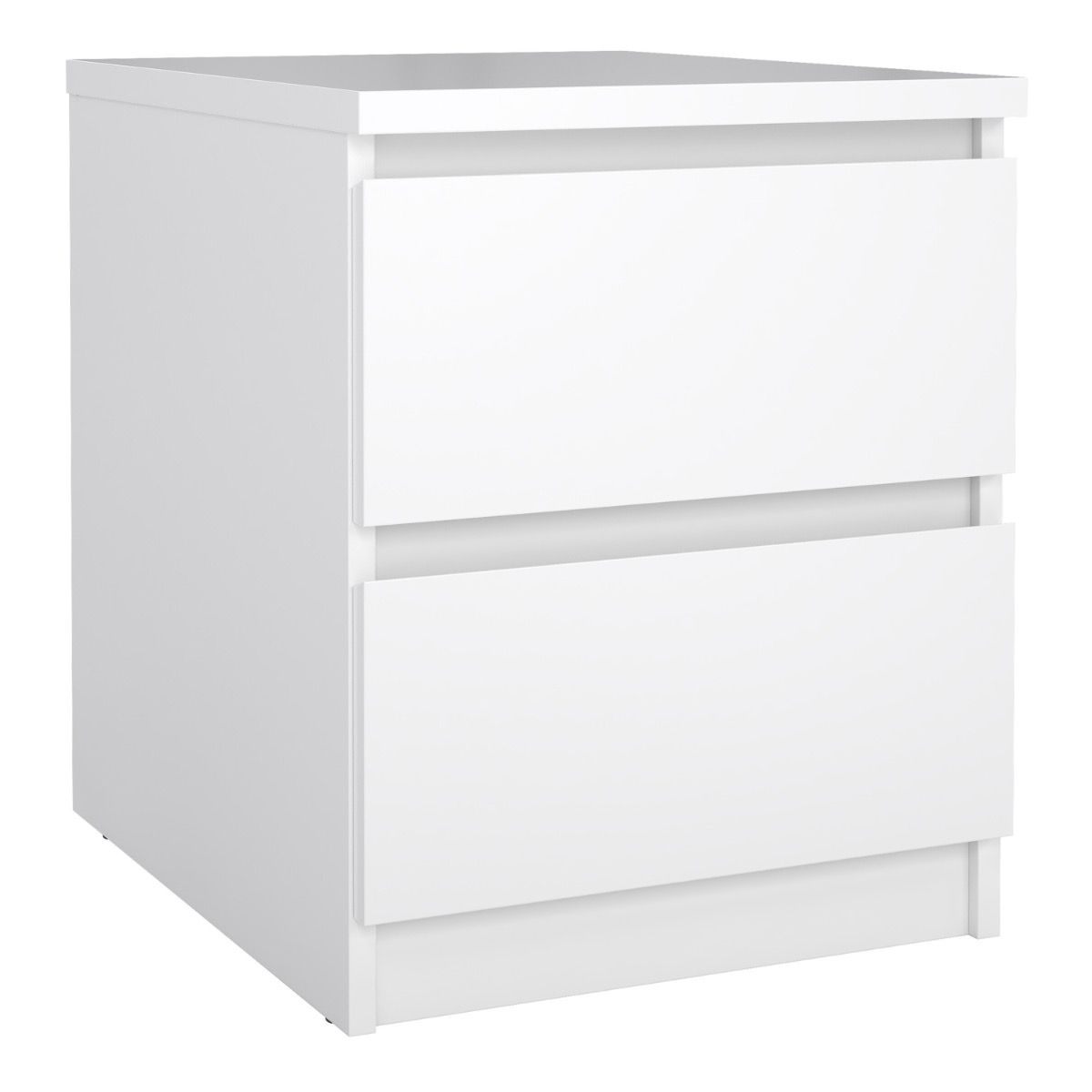 Naia Bedside 2 drawers in White high gloss – FTG