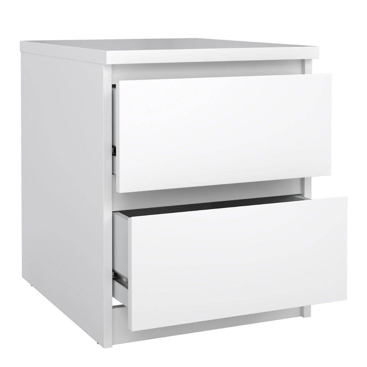 Naia Bedside 2 drawers in White high gloss – FTG, view 2