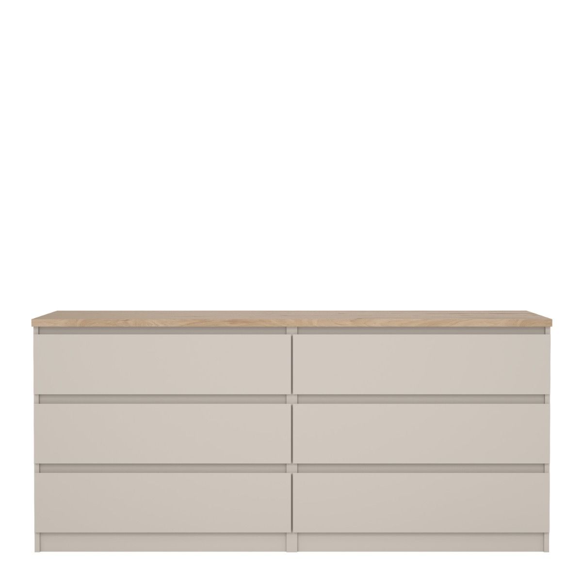 Naia Wide Chest of 6 Drawers (3+3) in Cashmere Jackson Hickory – FTG, view 5