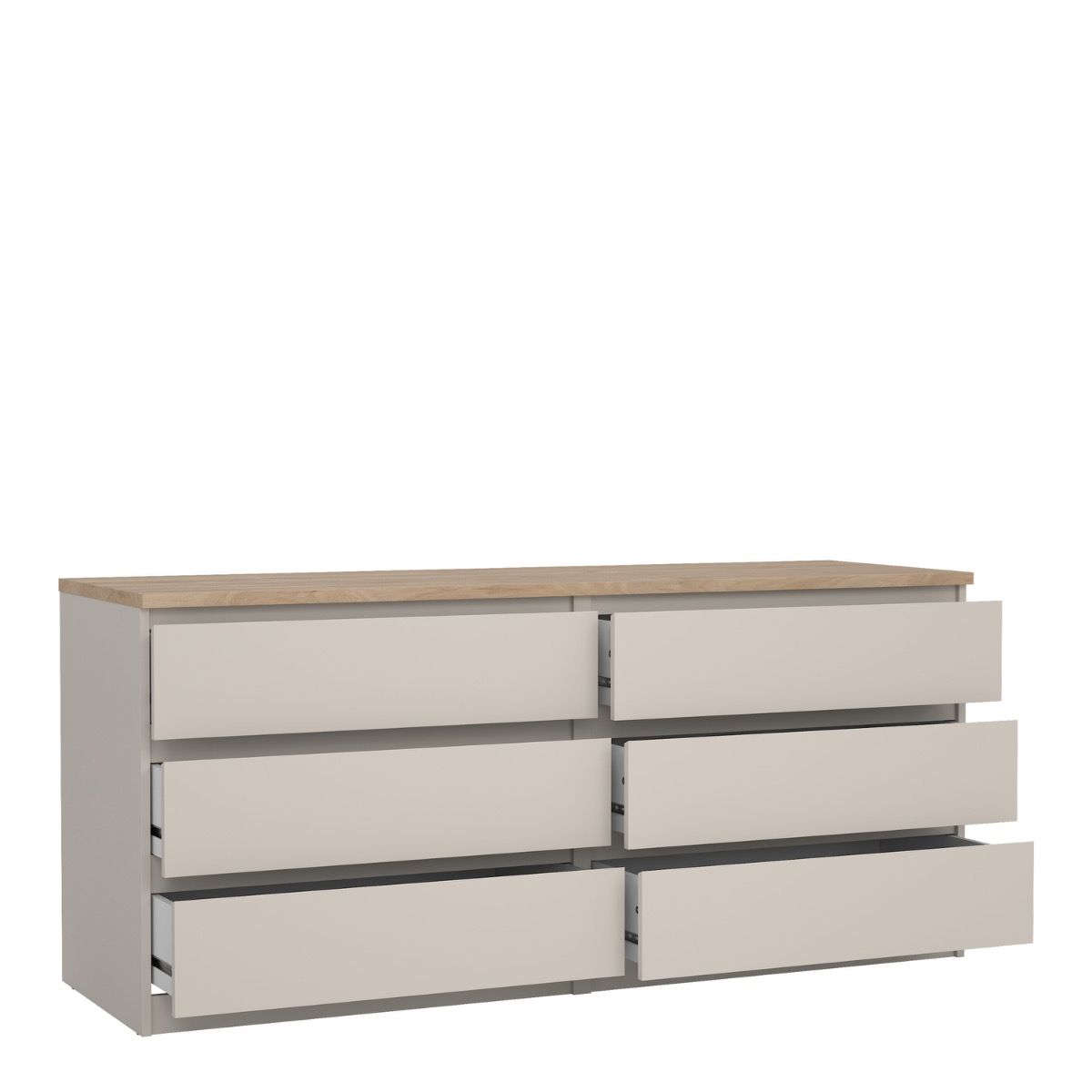 Naia Wide Chest of 6 Drawers (3+3) in Cashmere Jackson Hickory – FTG, view 3
