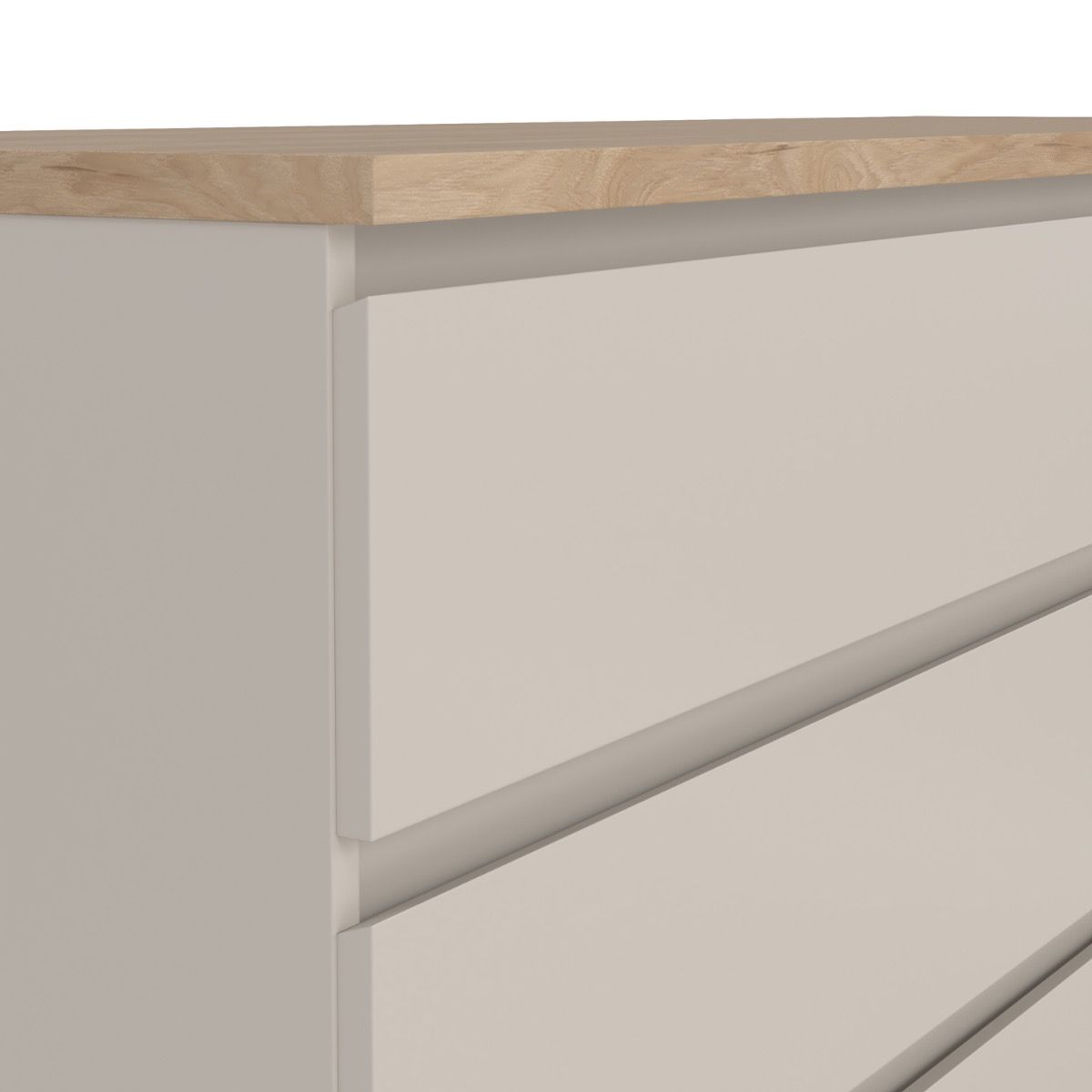 Naia Wide Chest of 6 Drawers (3+3) in Cashmere Jackson Hickory – FTG, view 6