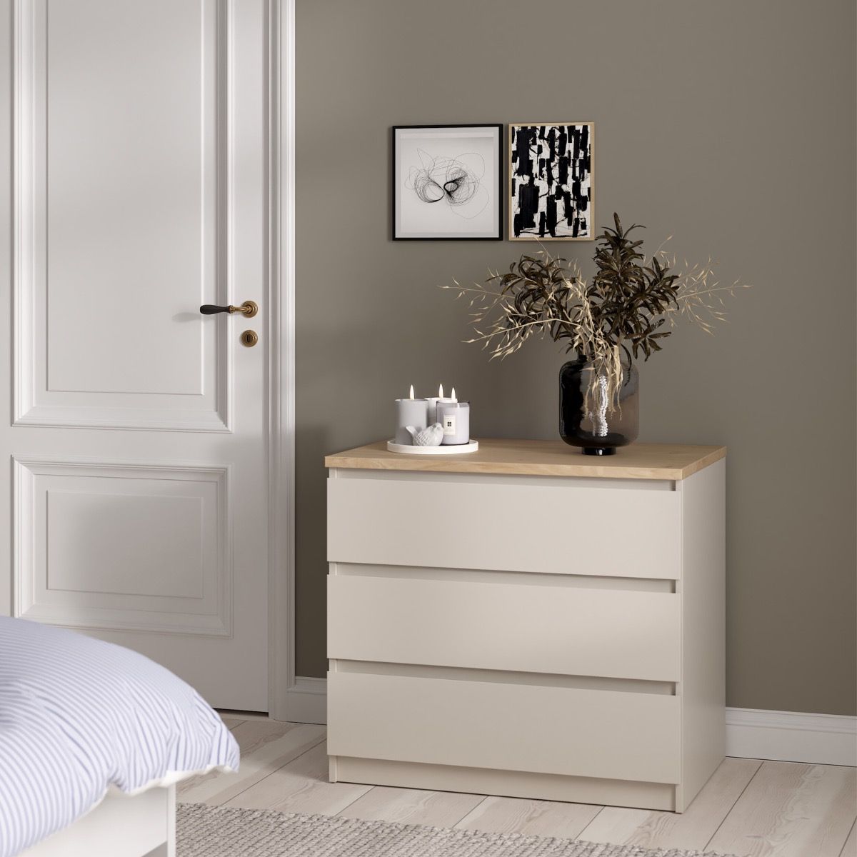 Naia Chest of 3 drawers in Cashmere Jackson Hickory – FTG, view 2