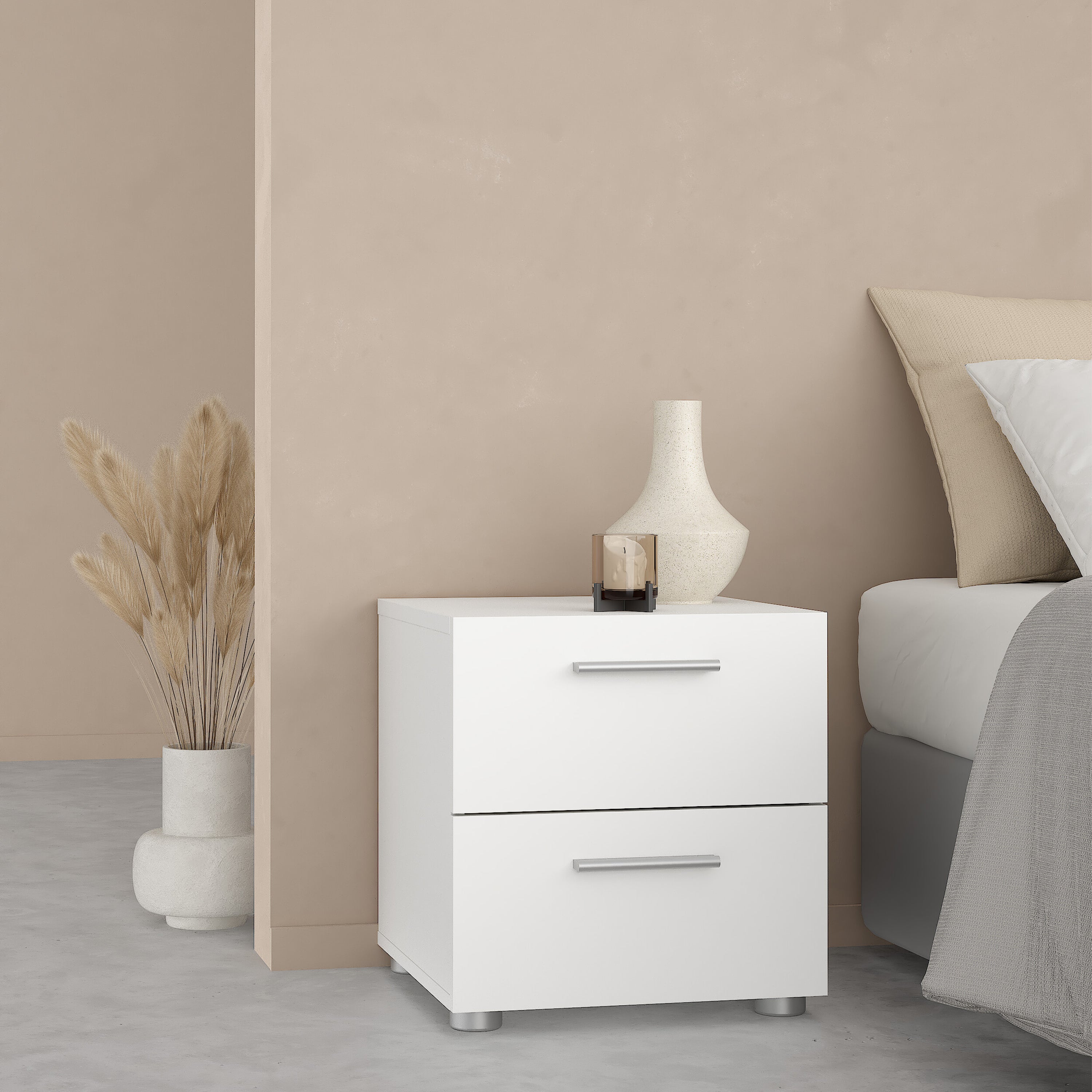 Pepe Bedside 2 Drawers in White – FTG, view 6