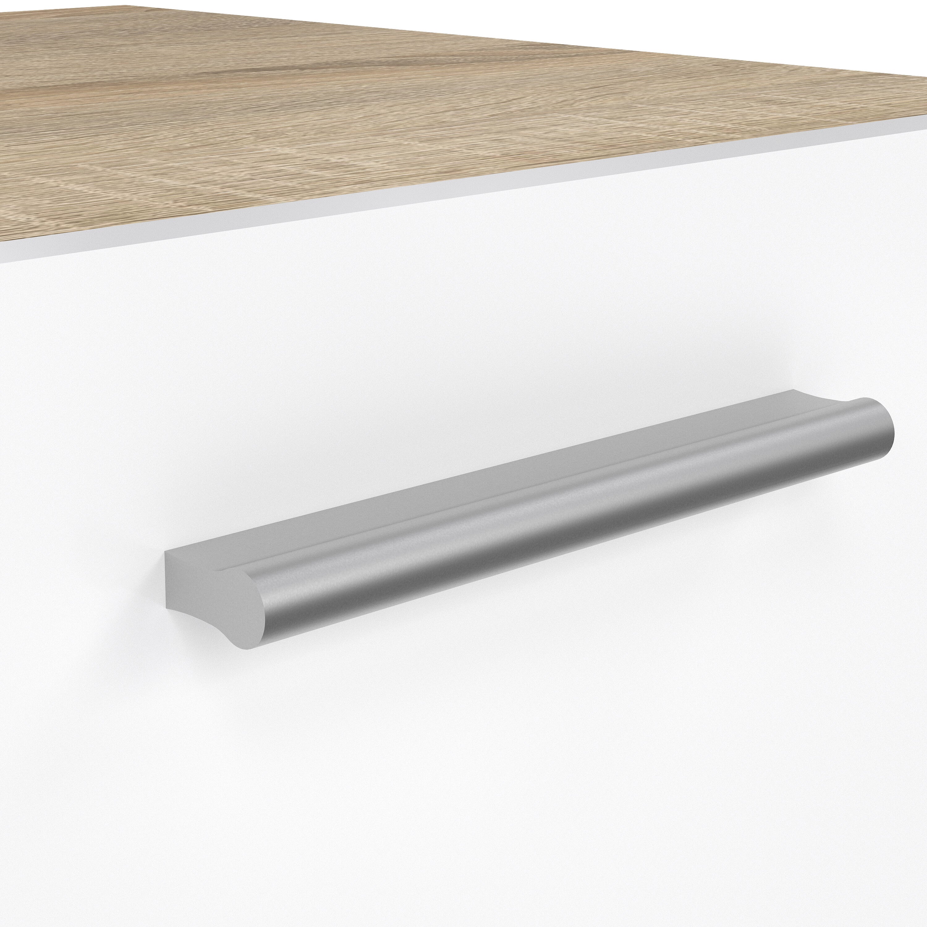 Pepe Bedside 2 Drawers in Oak with White High Gloss – FTG, view 8