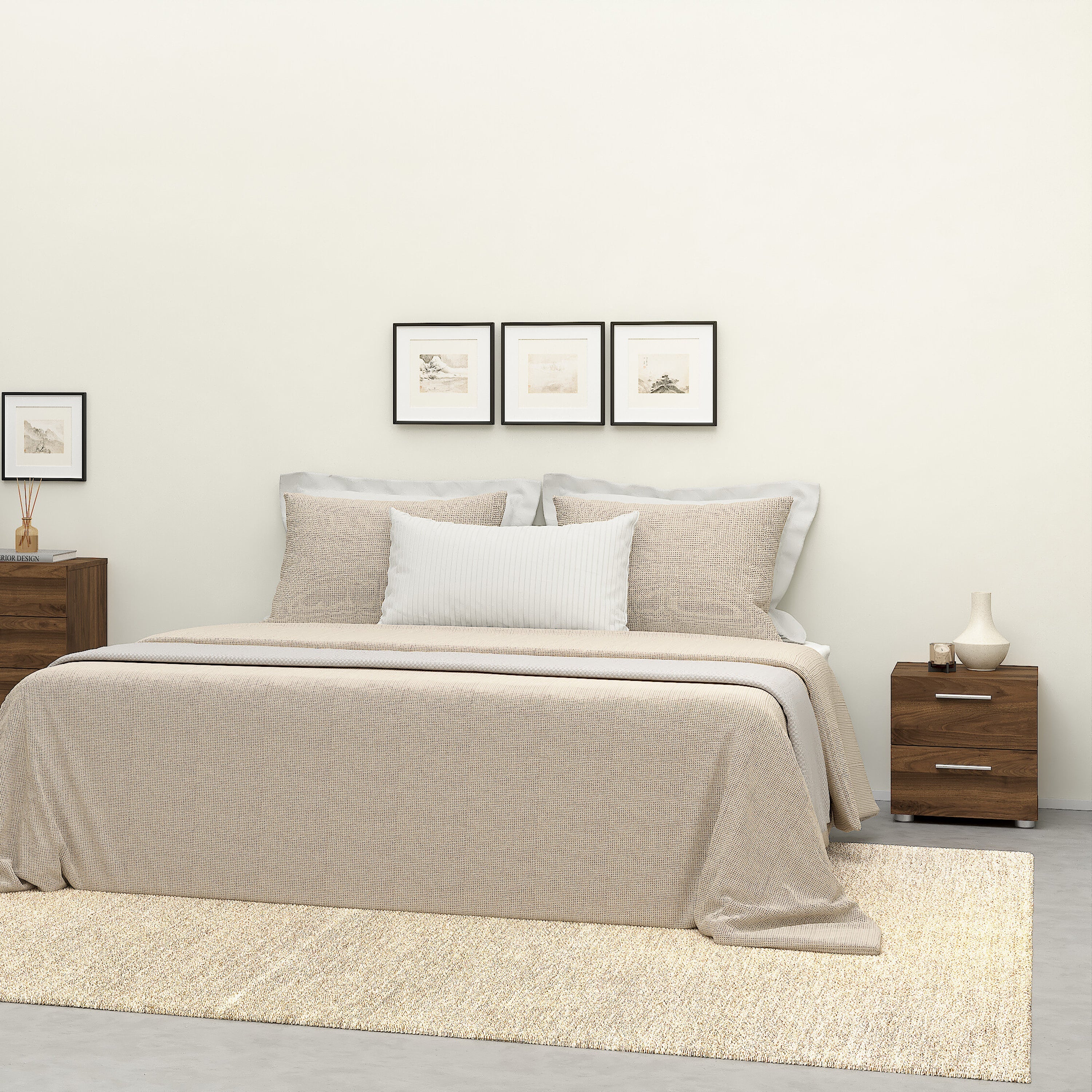 Pepe Bedside 2 Drawers in Walnut – FTG, view 5