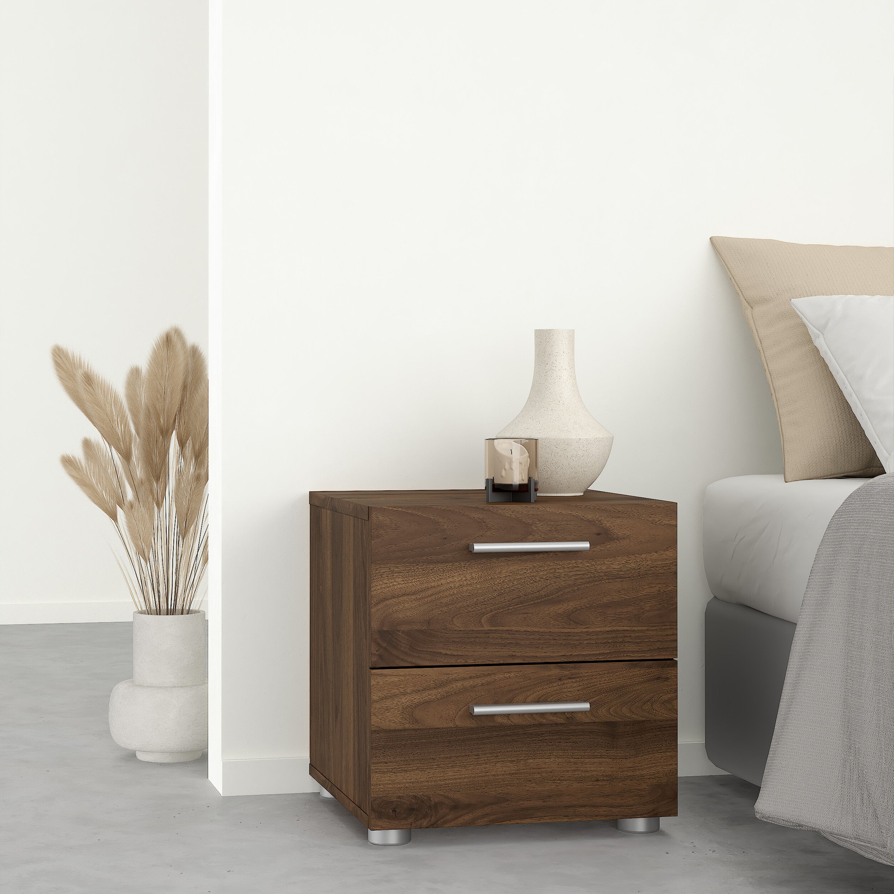 Pepe Bedside 2 Drawers in Walnut – FTG, view 6