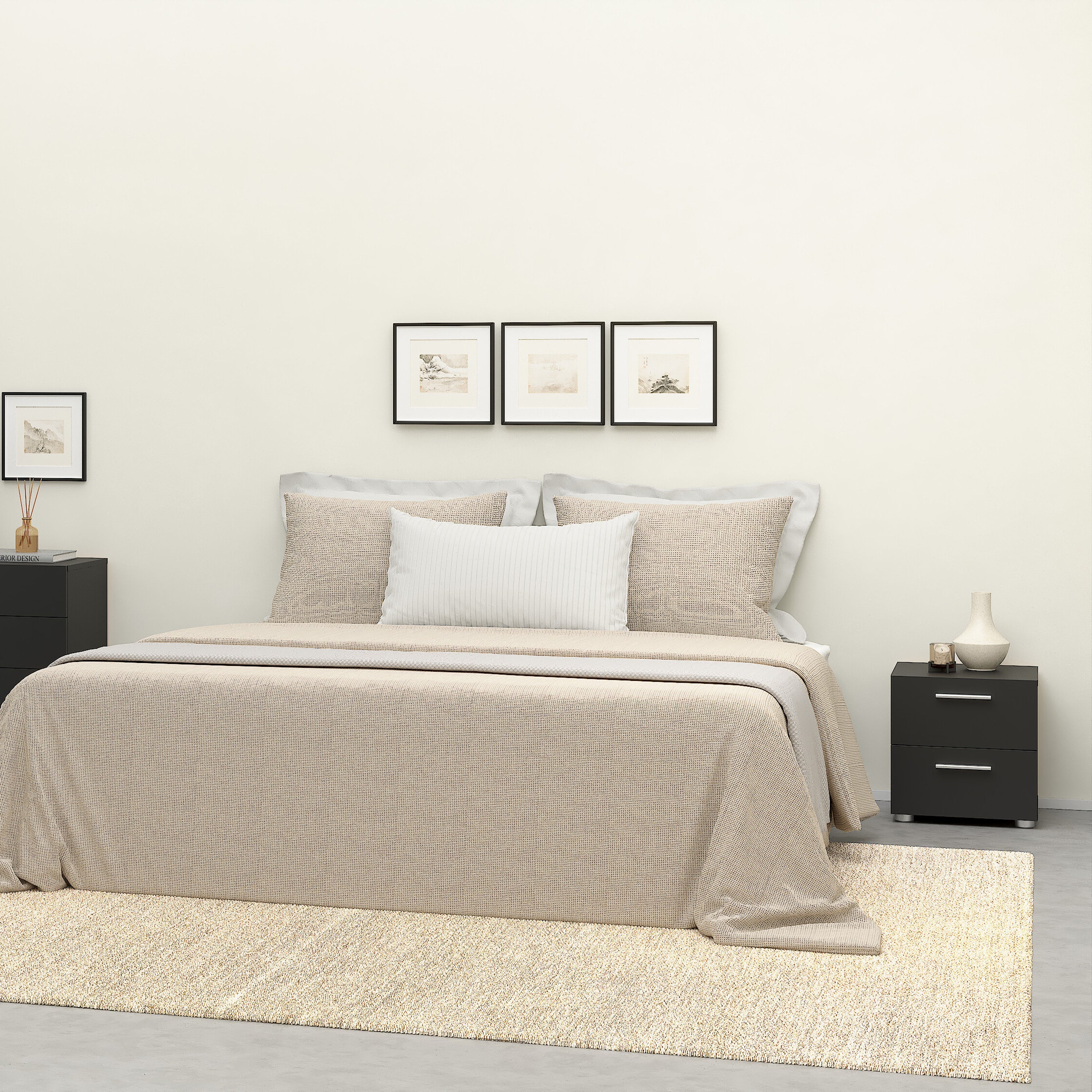Pepe Bedside 2 Drawers in Black – FTG, view 5