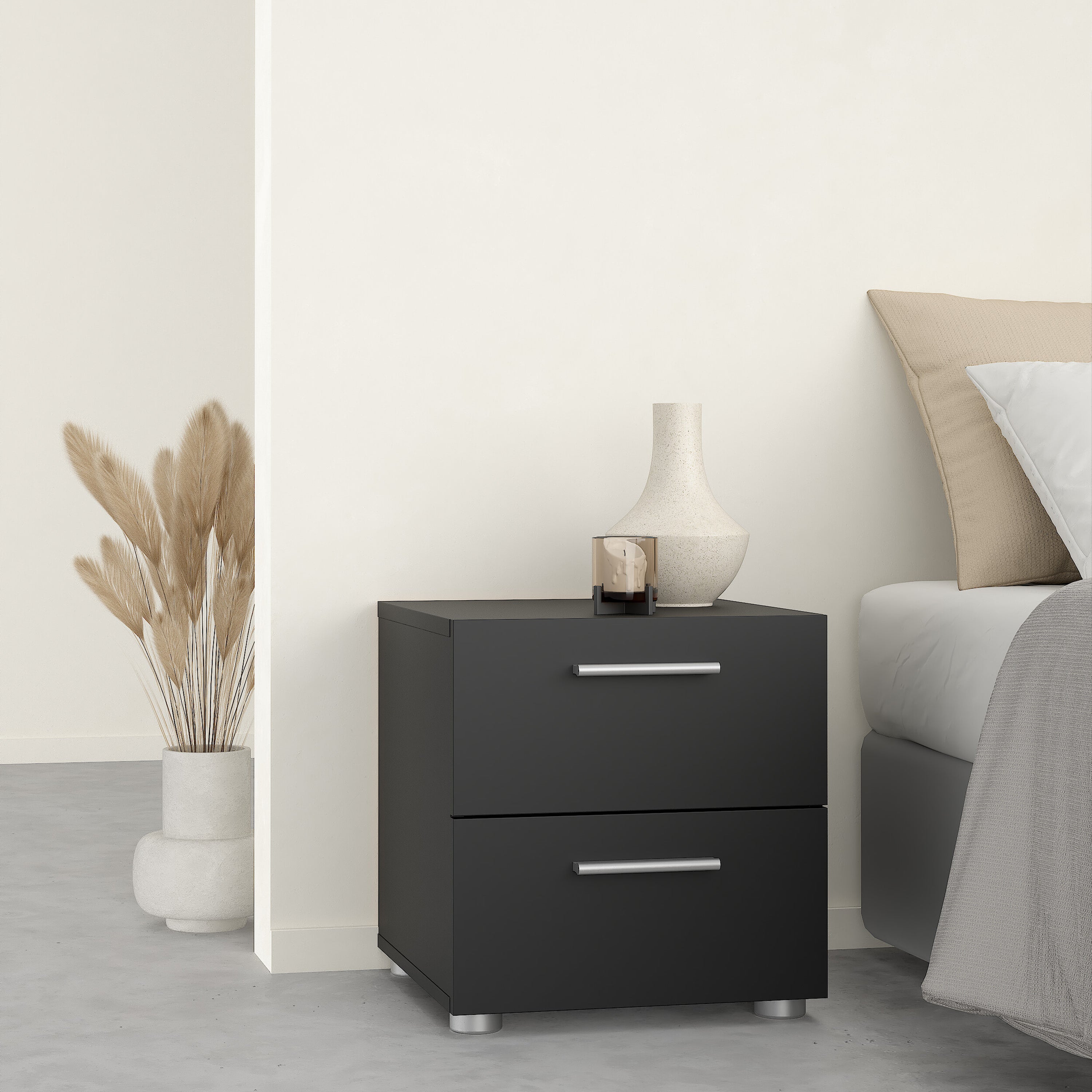 Pepe Bedside 2 Drawers in Black – FTG, view 7