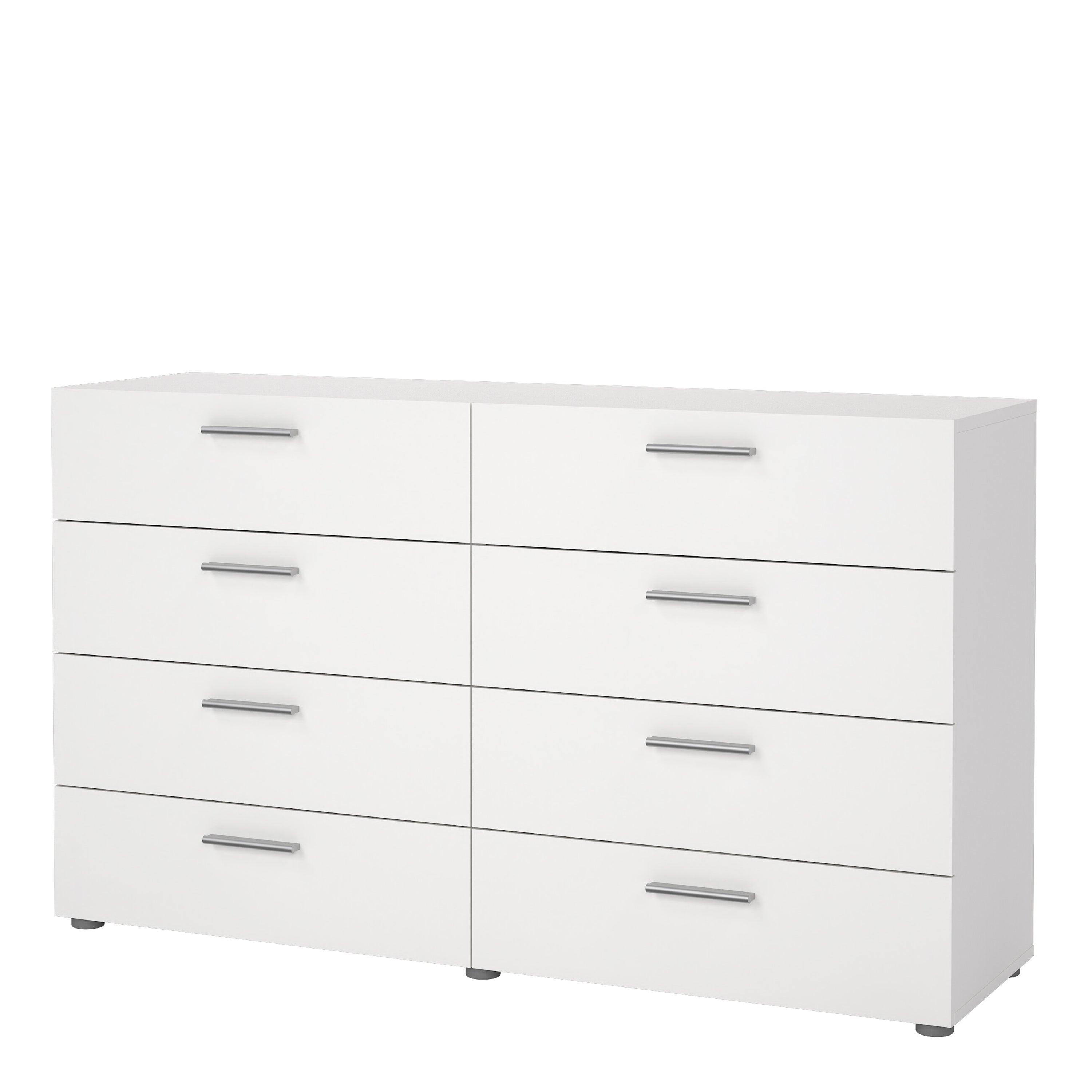 Pepe Wide Chest of 8 Drawers (4+4) in White – FTG, view 3
