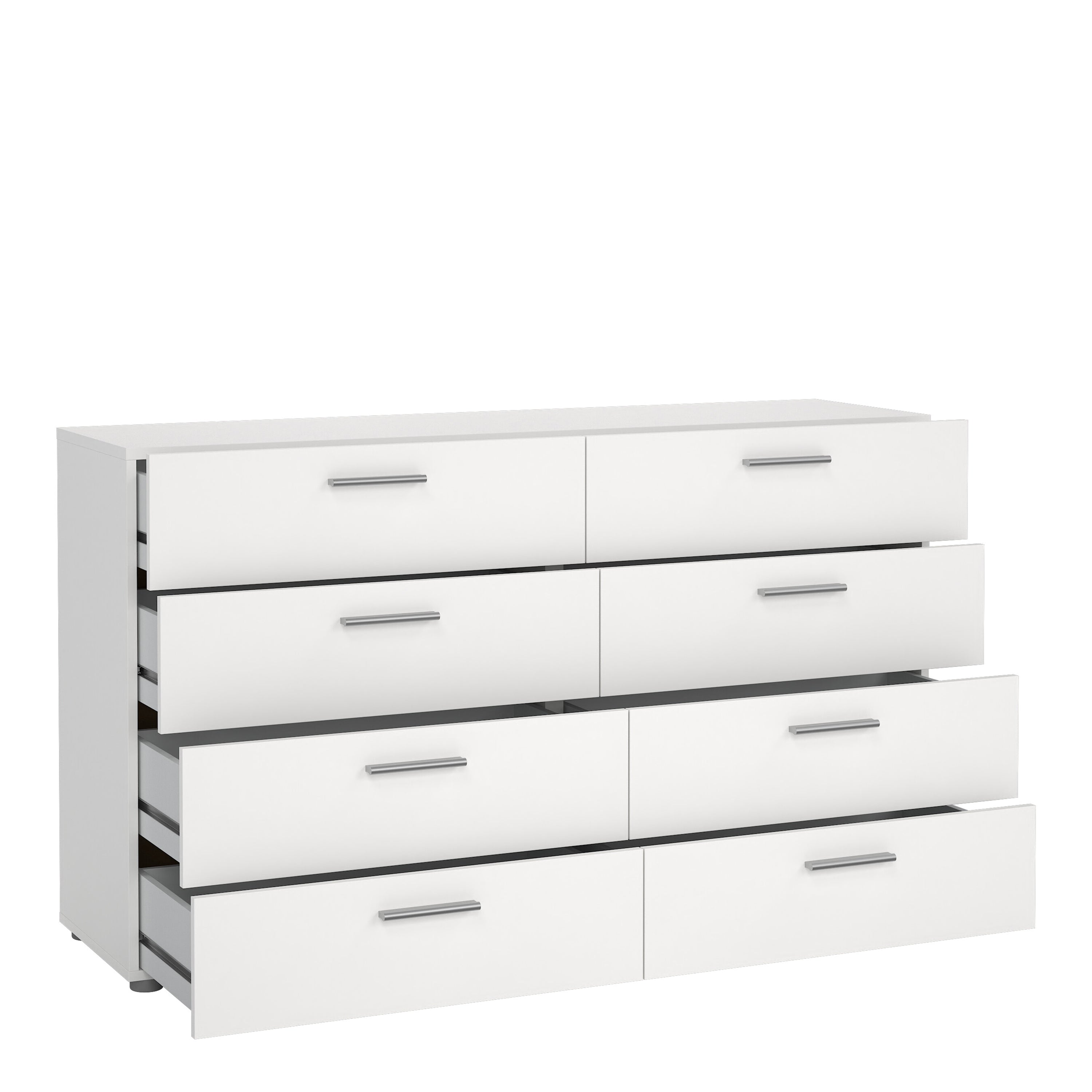 Pepe Wide Chest of 8 Drawers (4+4) in White – FTG, view 5