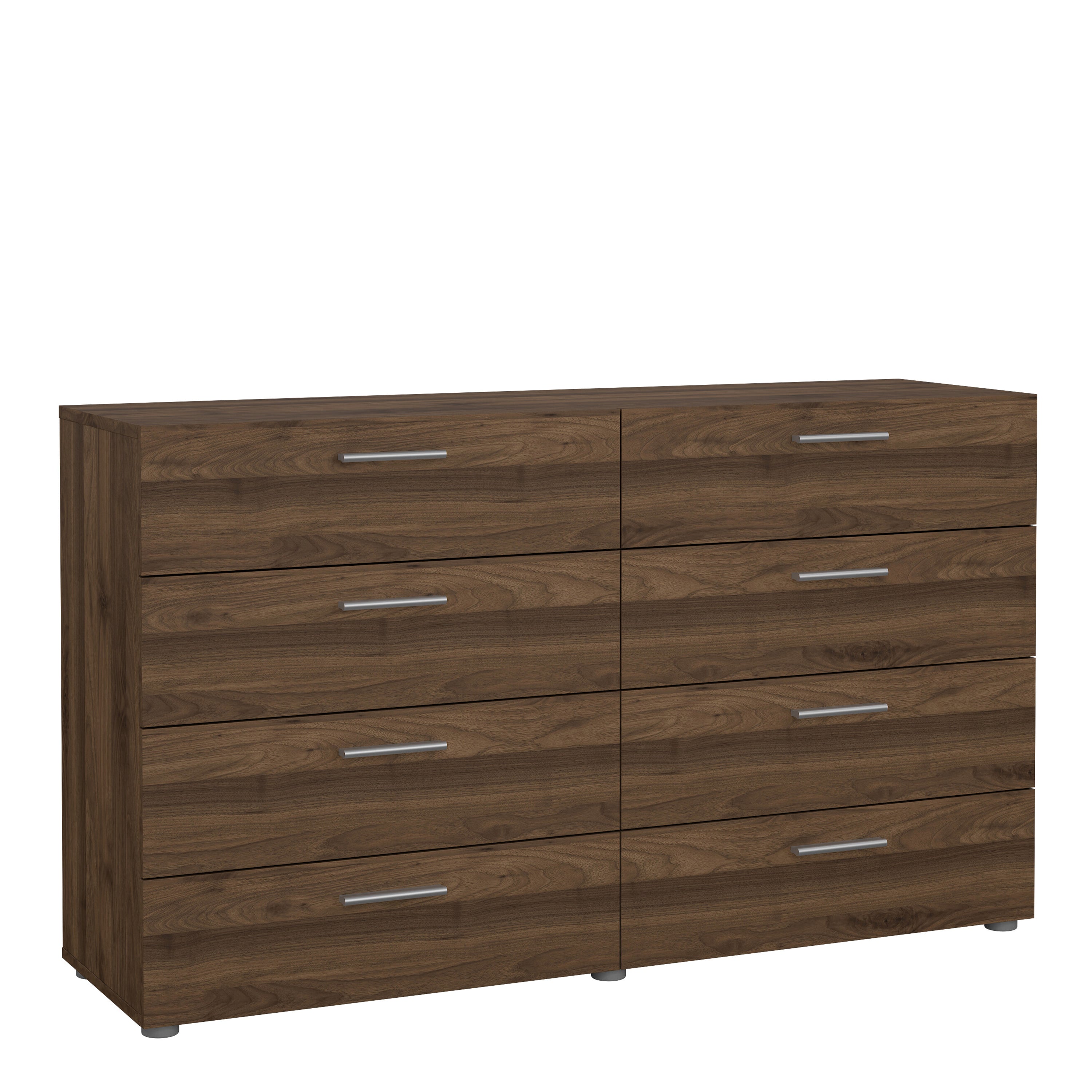Pepe Wide Chest of 8 Drawers (4+4) in Walnut – FTG
