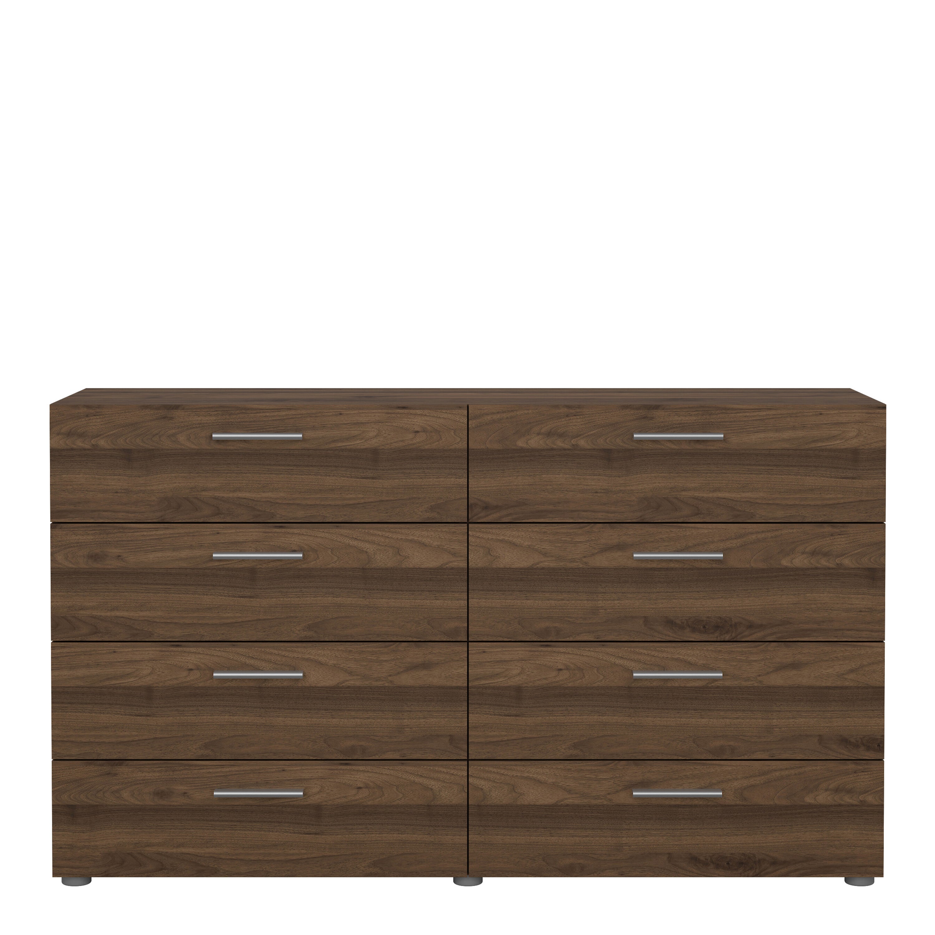 Pepe Wide Chest of 8 Drawers (4+4) in Walnut – FTG, view 2