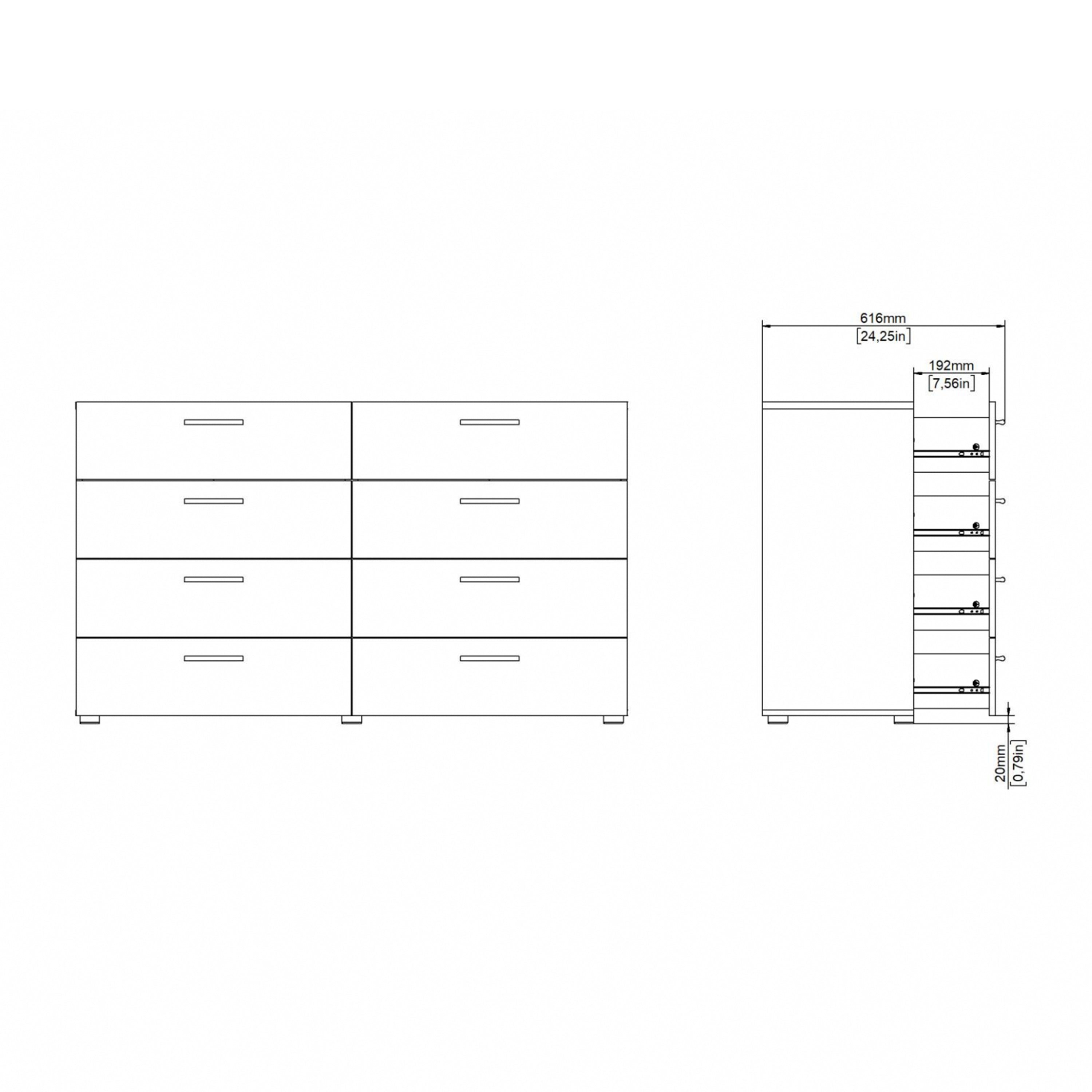 Pepe Wide Chest of 8 Drawers in Black – FTG, view 12