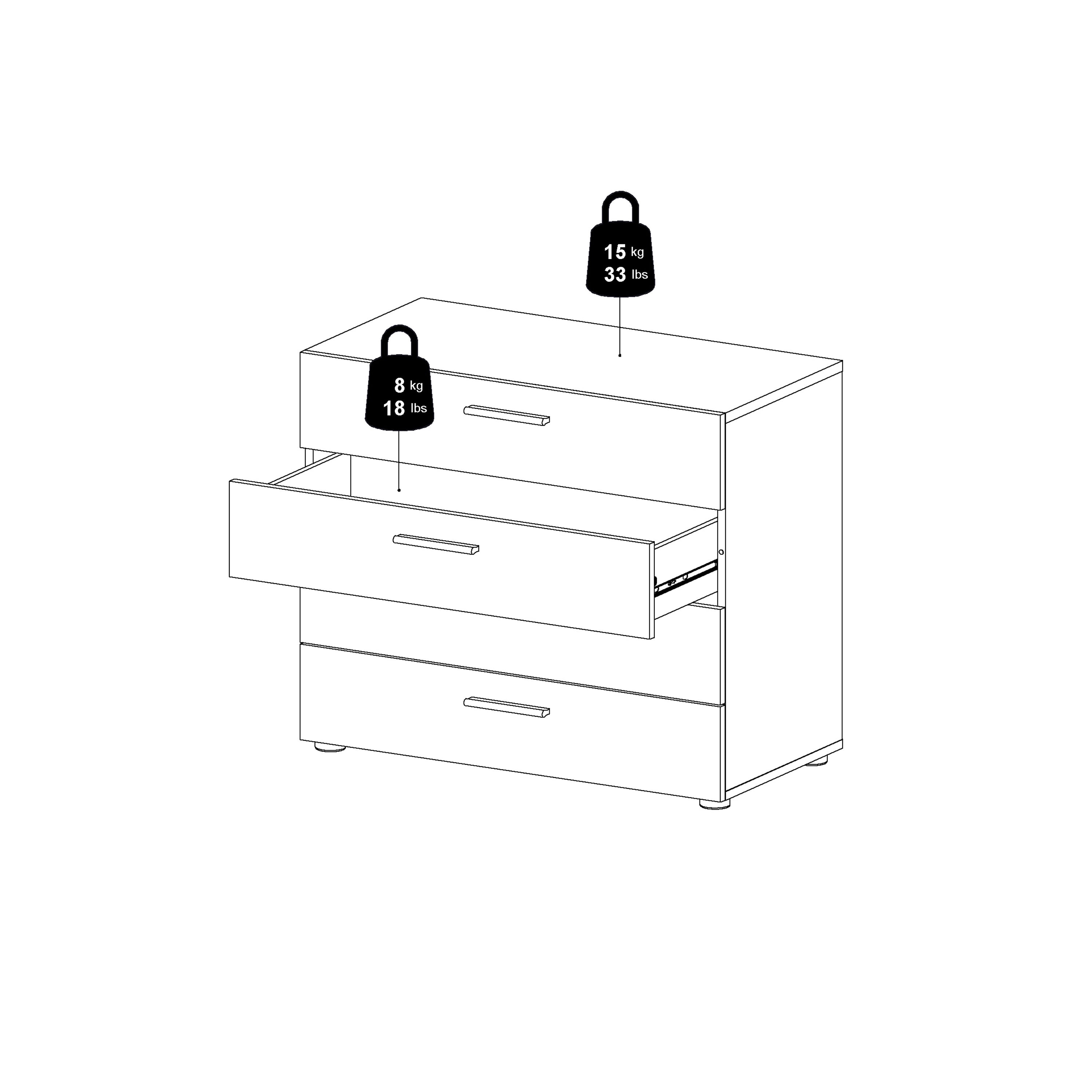Pepe Chest of 4 Drawers in Oak – FTG, view 11