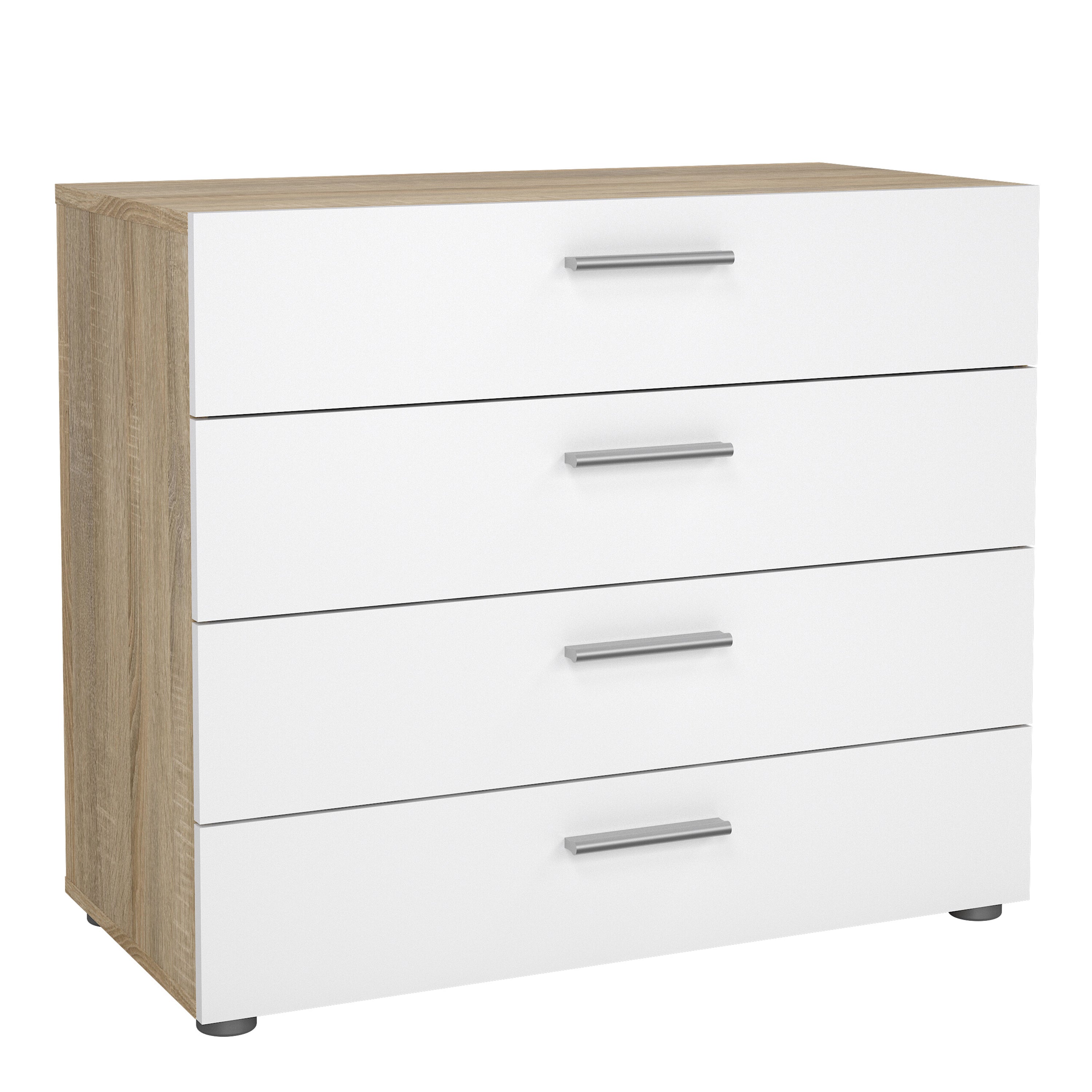 Pepe Chest of 4 Drawers in Oak with White High Gloss – FTG