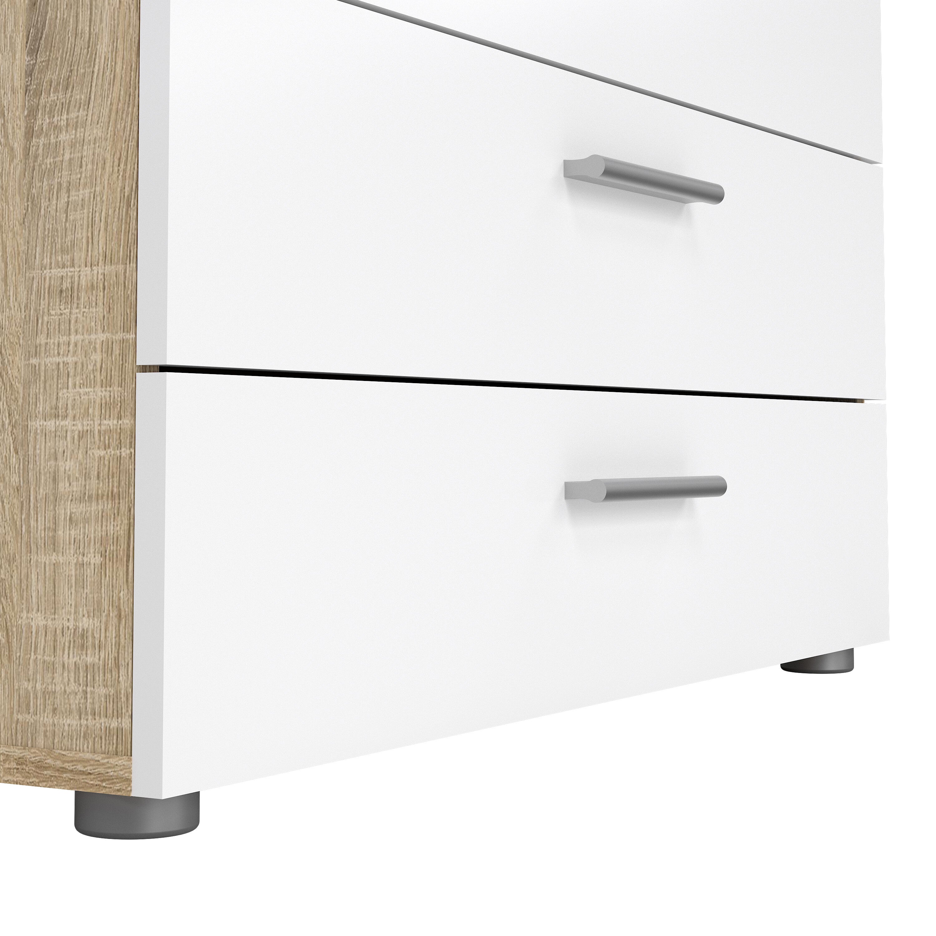 Pepe Chest of 4 Drawers in Oak with White High Gloss – FTG, view 9