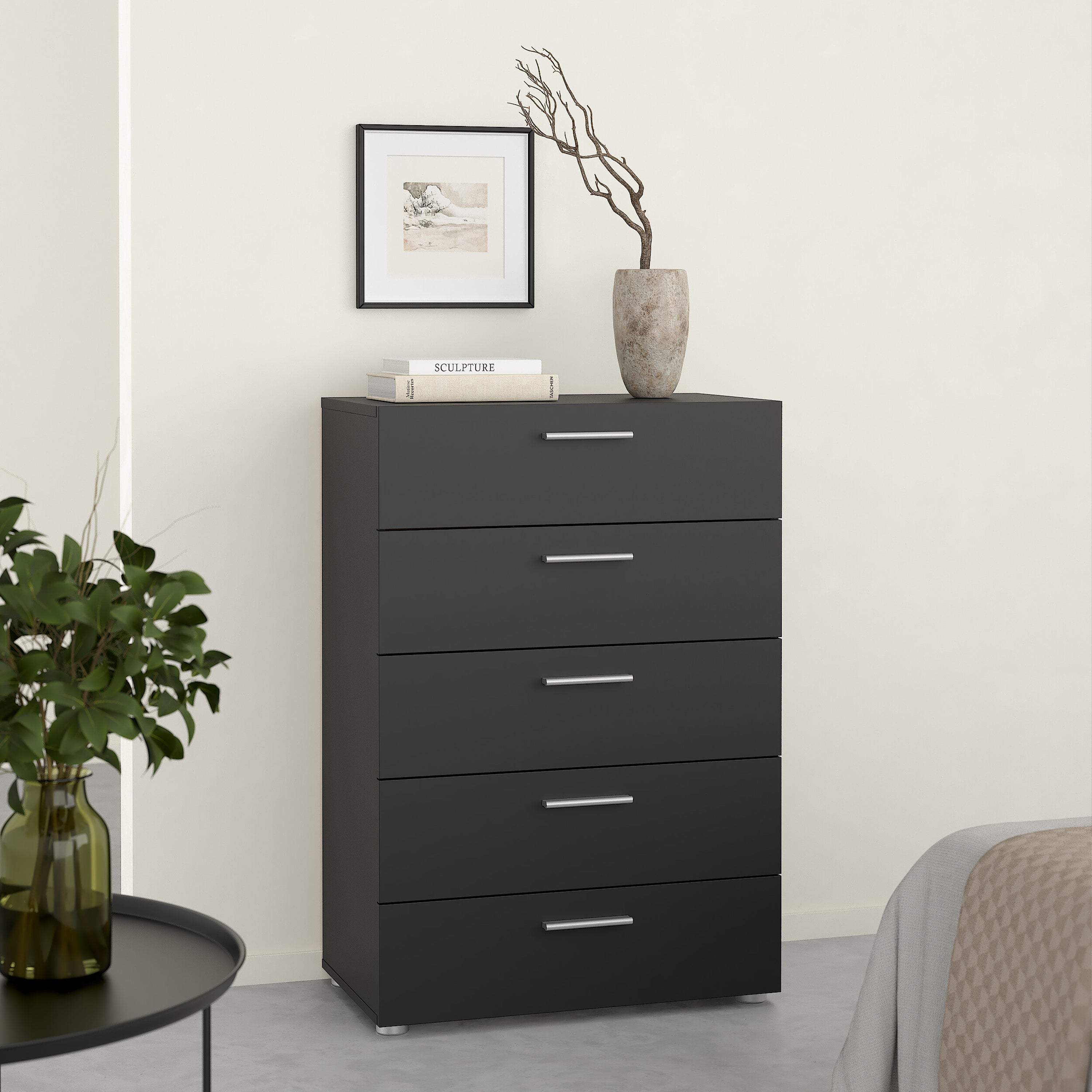 Pepe Chest of 5 Drawers in Black – FTG, view 5