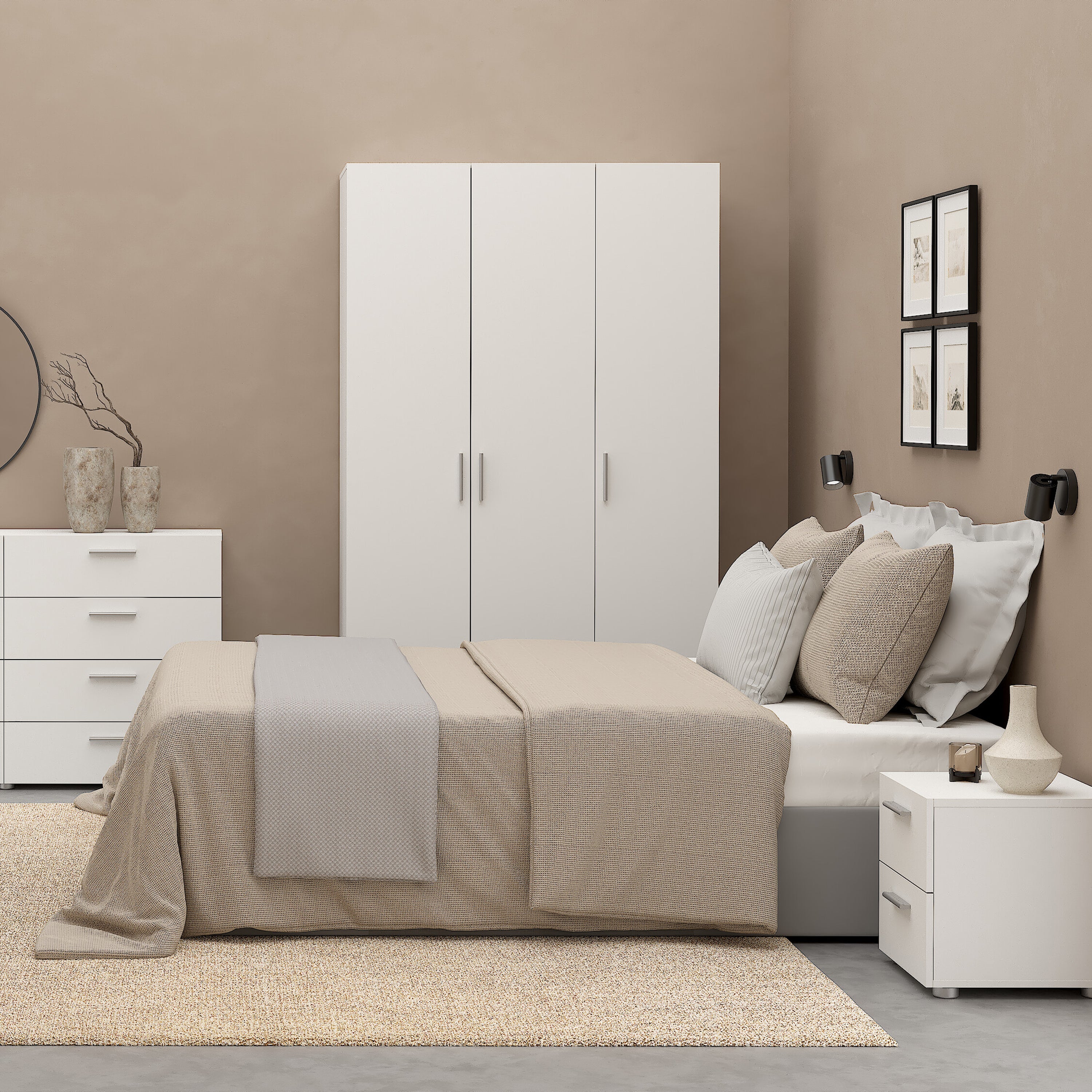 Pepe Wardrobe with 3 Doors in White – FTG, view 5