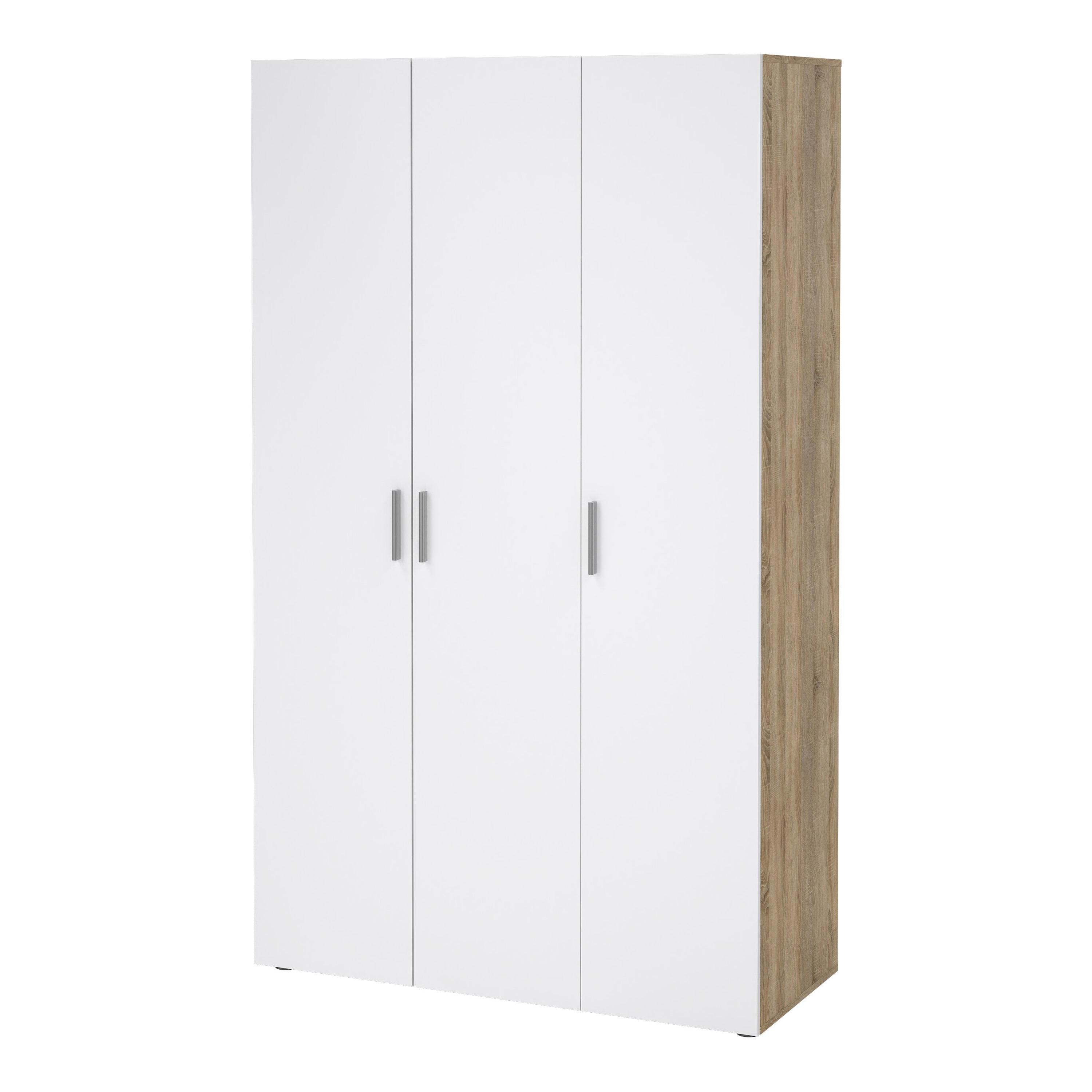 Pepe Wardrobe with 3 Doors in Oak with White High Gloss – FTG, view 3