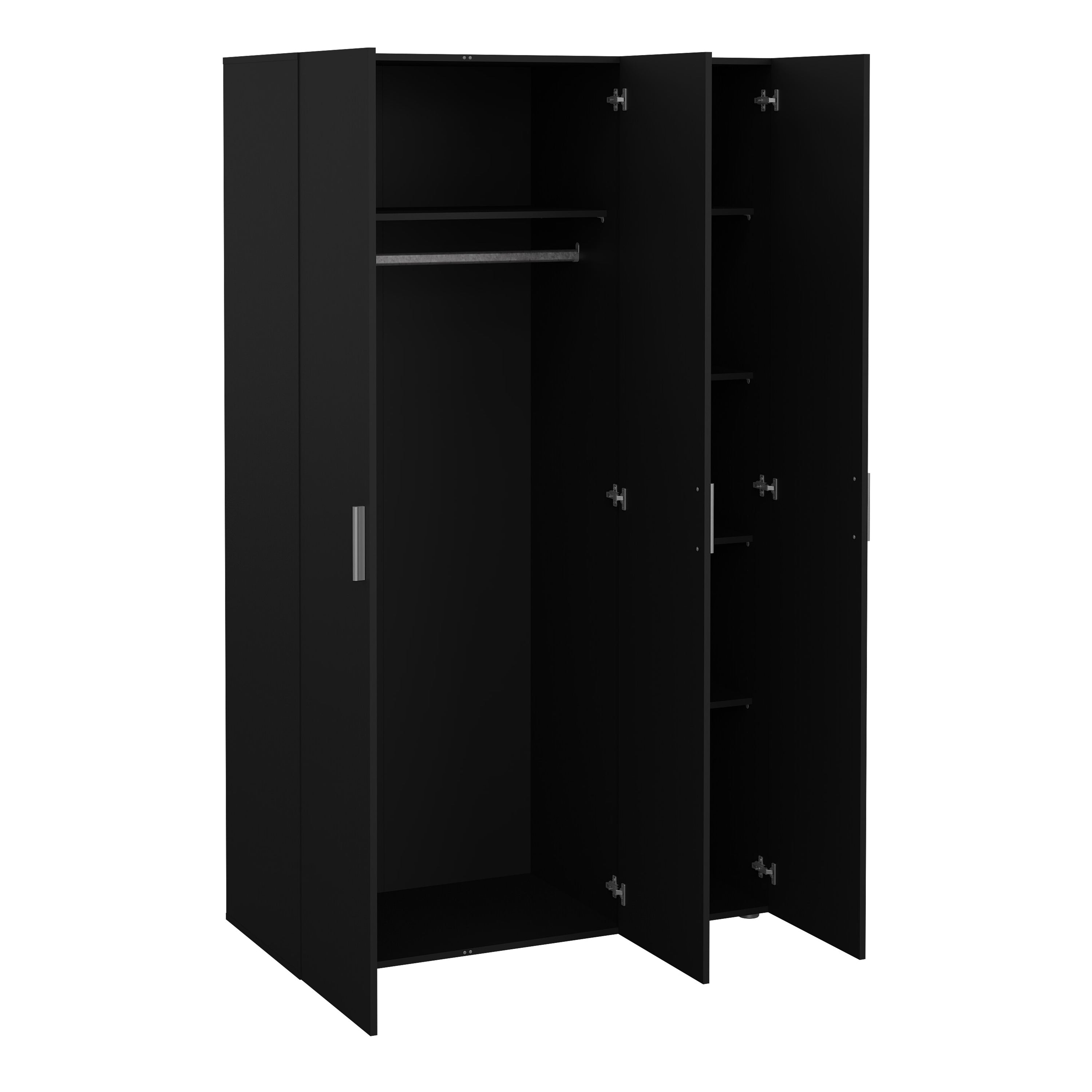 Pepe Wardrobe with 3 Doors in Black – FTG, view 4