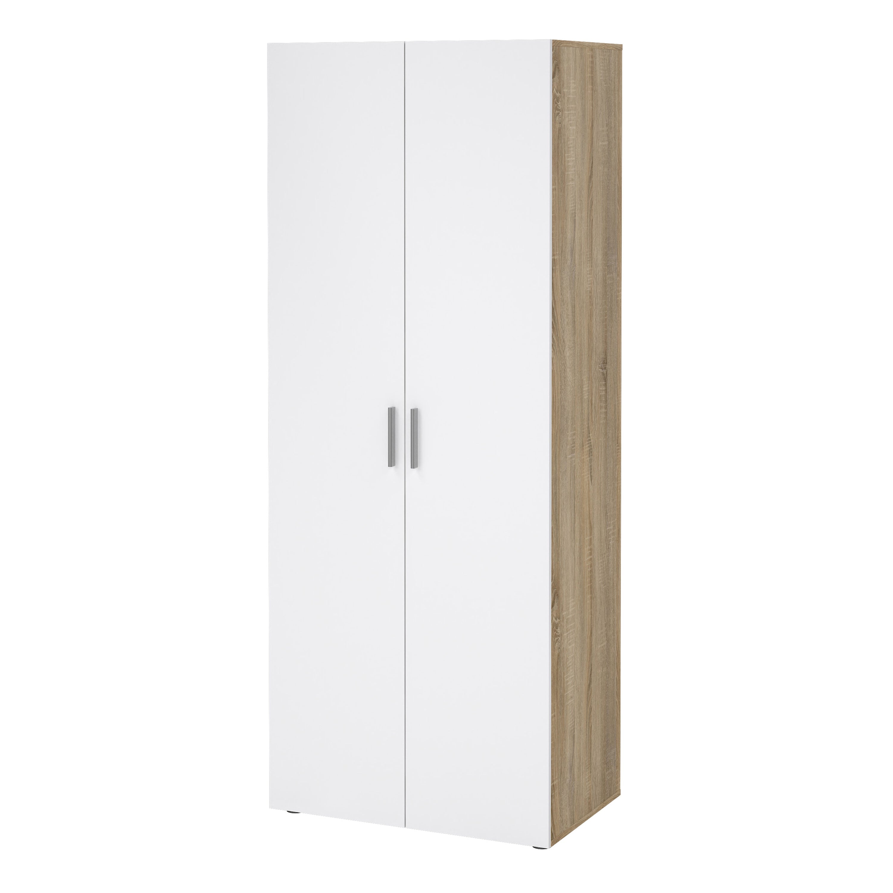 Pepe Wardrobe with 2 Doors in Oak with White High Gloss – FTG, view 3