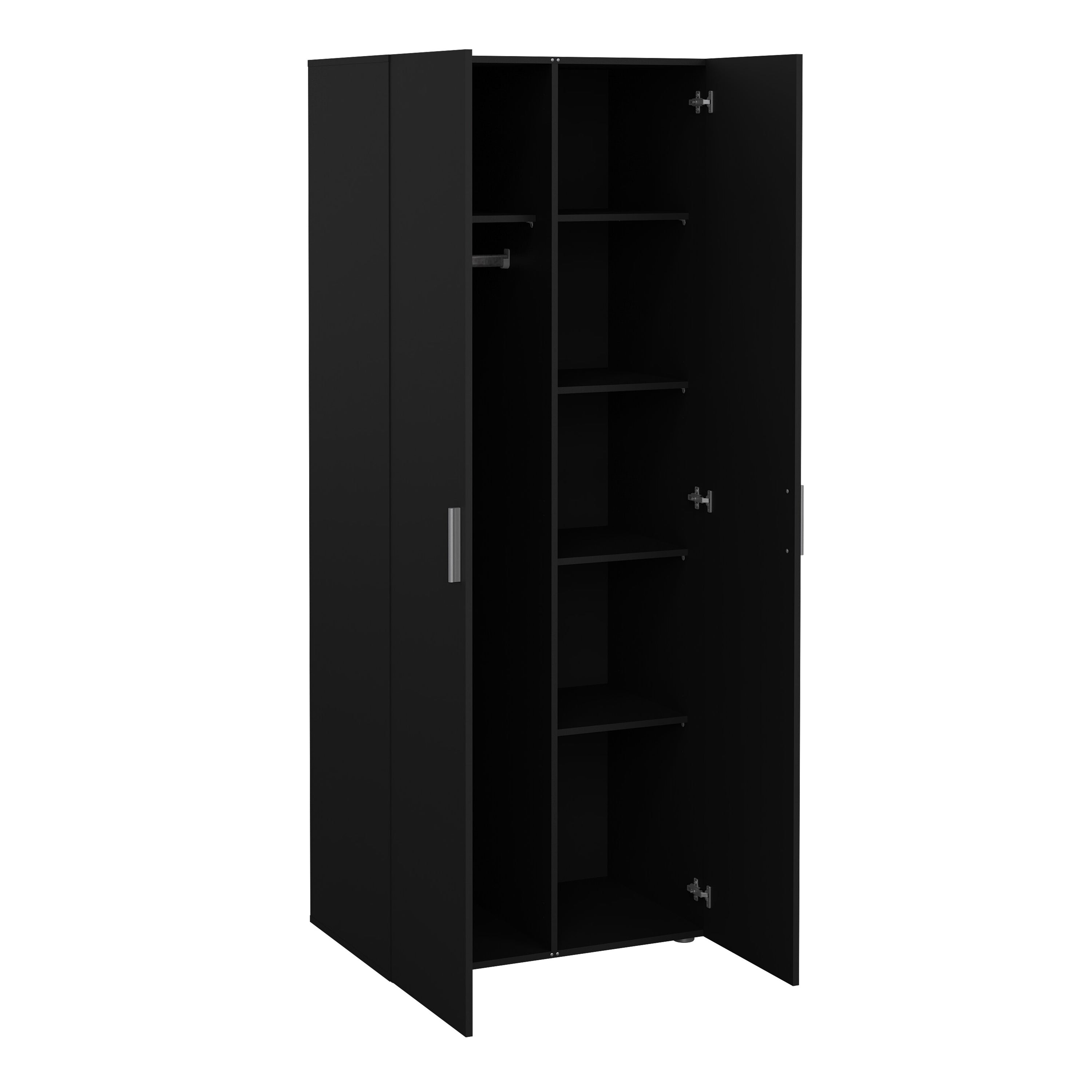 Pepe Wardrobe with 2 Doors in Black – FTG, view 4