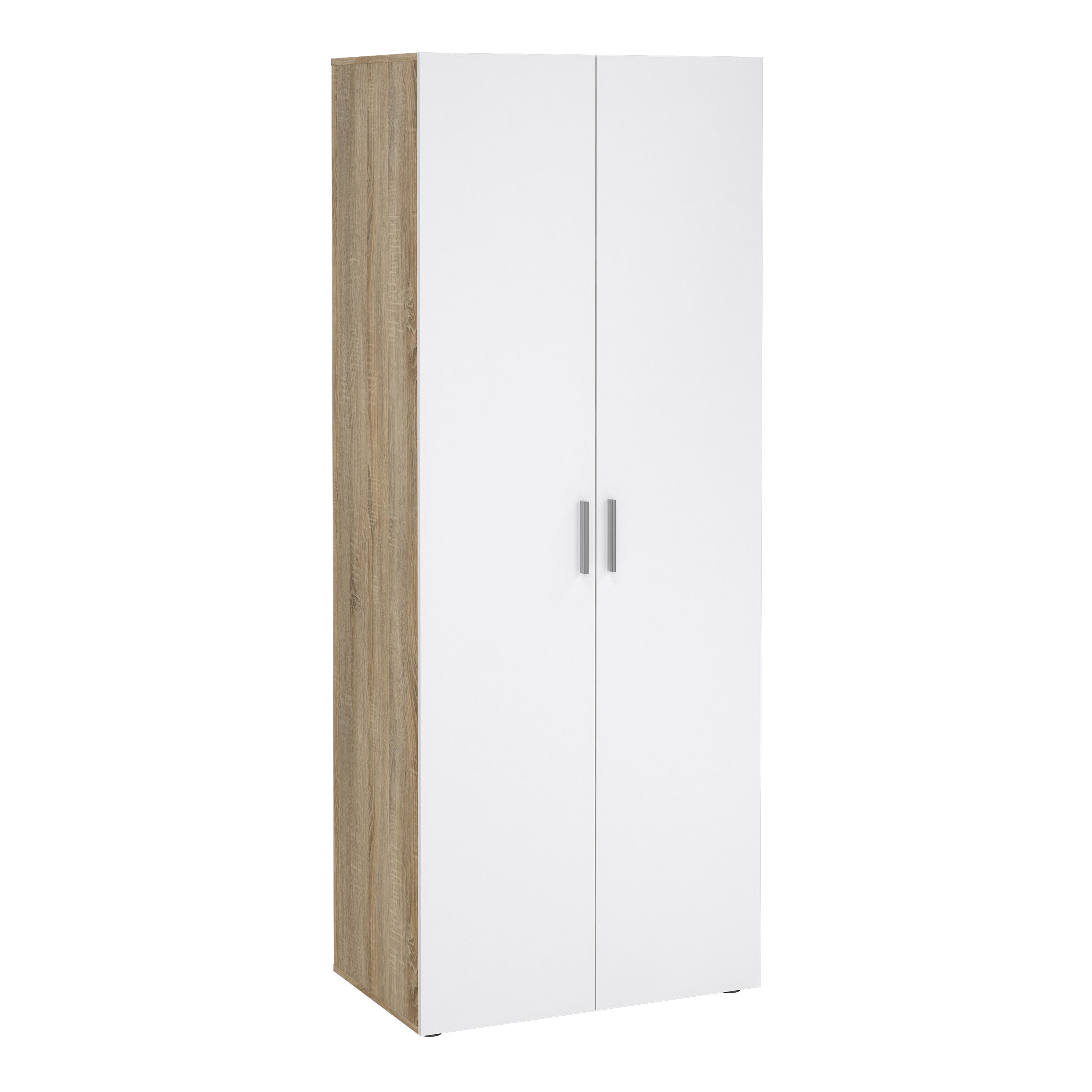 Pepe Package - Bedside 2 Drawers + Chest of 4 Drawers + Wardrobe with 2 Doors in Oak with White High Gloss – FTG, view 9