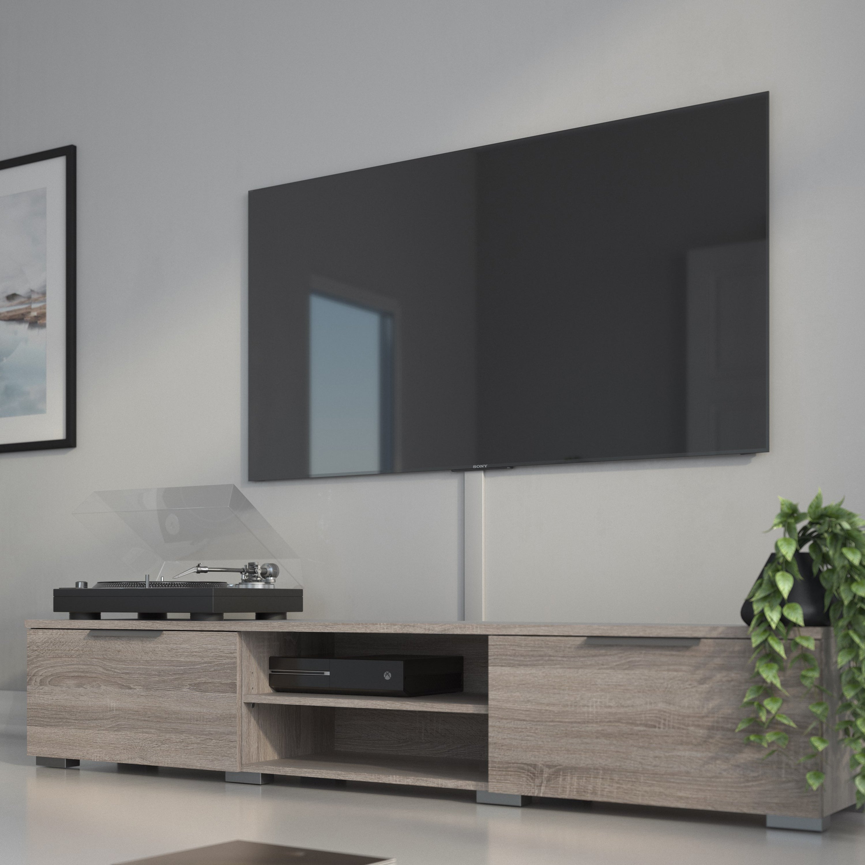 Match TV Unit 2 Drawers 2 Shelf in Truffle Oak – FTG, view 6