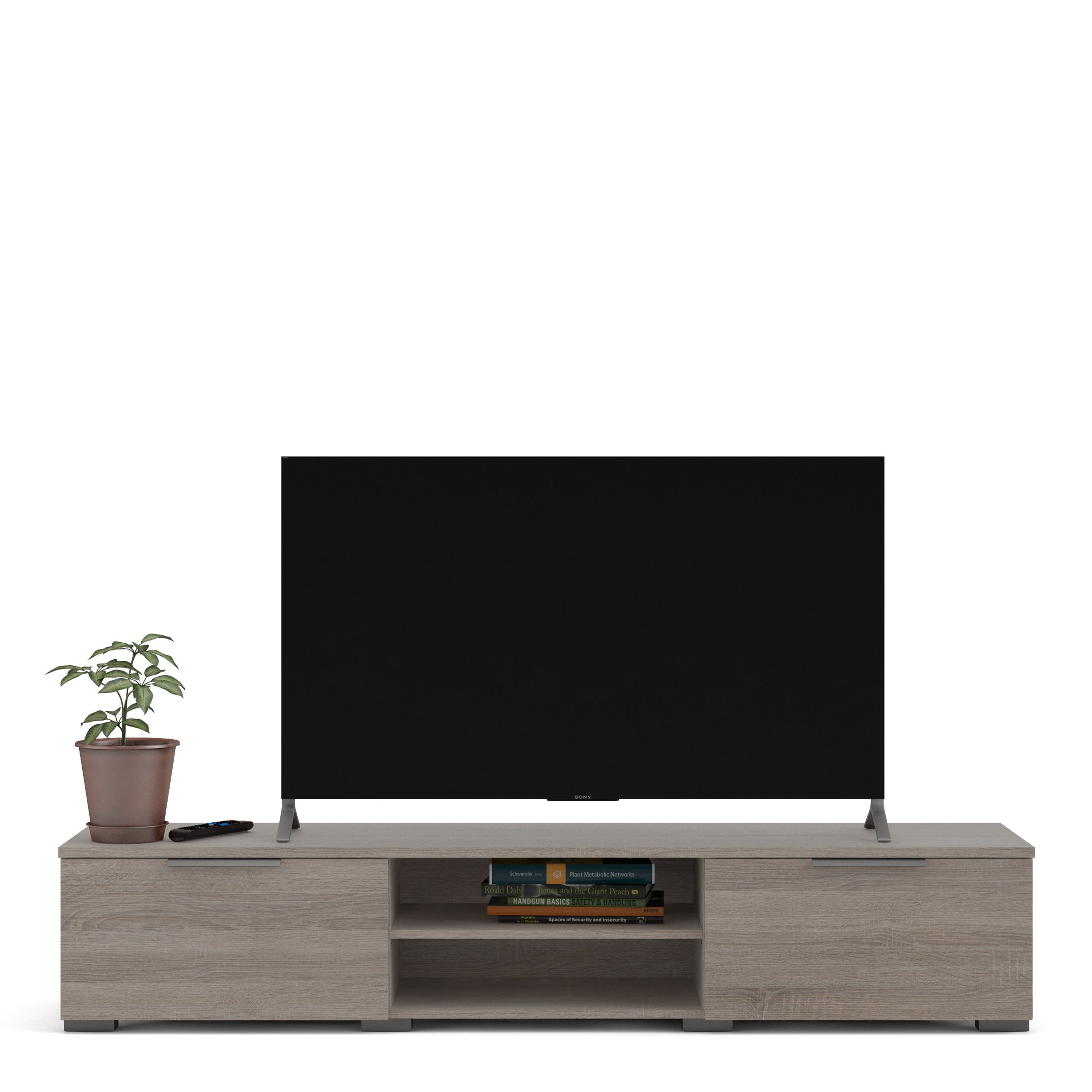 Match TV Unit 2 Drawers 2 Shelf in Truffle Oak – FTG, view 8