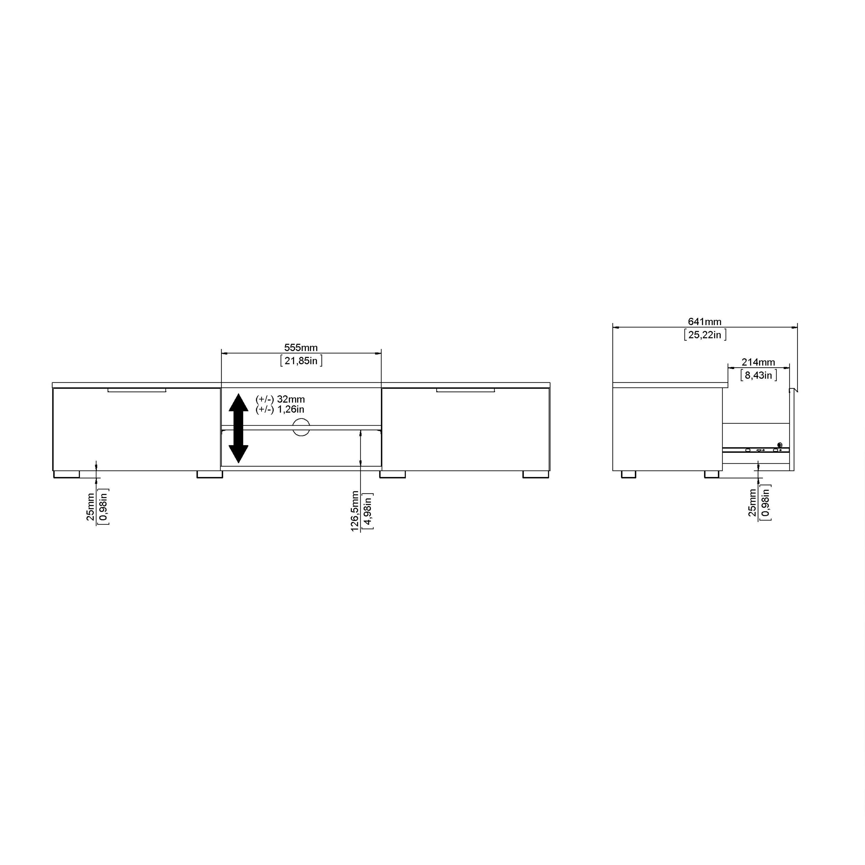 Match TV Unit 2 Drawers 2 Shelf in Jackson Hickory Oak – FTG, view 10