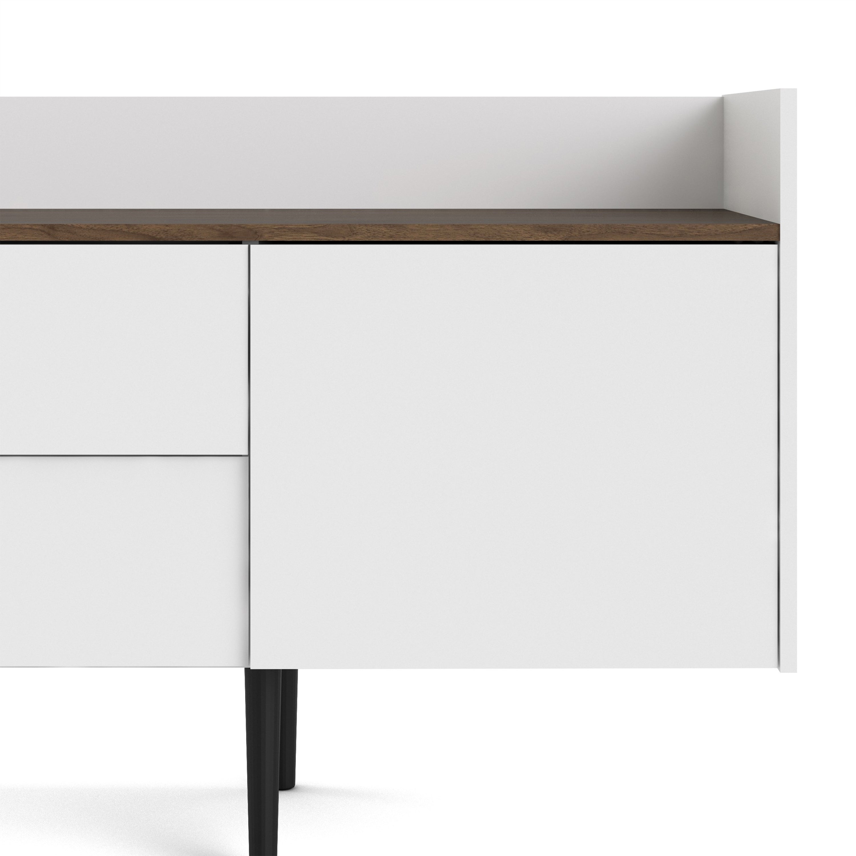 Unit Sideboard 2 Drawers 3 Doors in White and Walnut – FTG, view 10