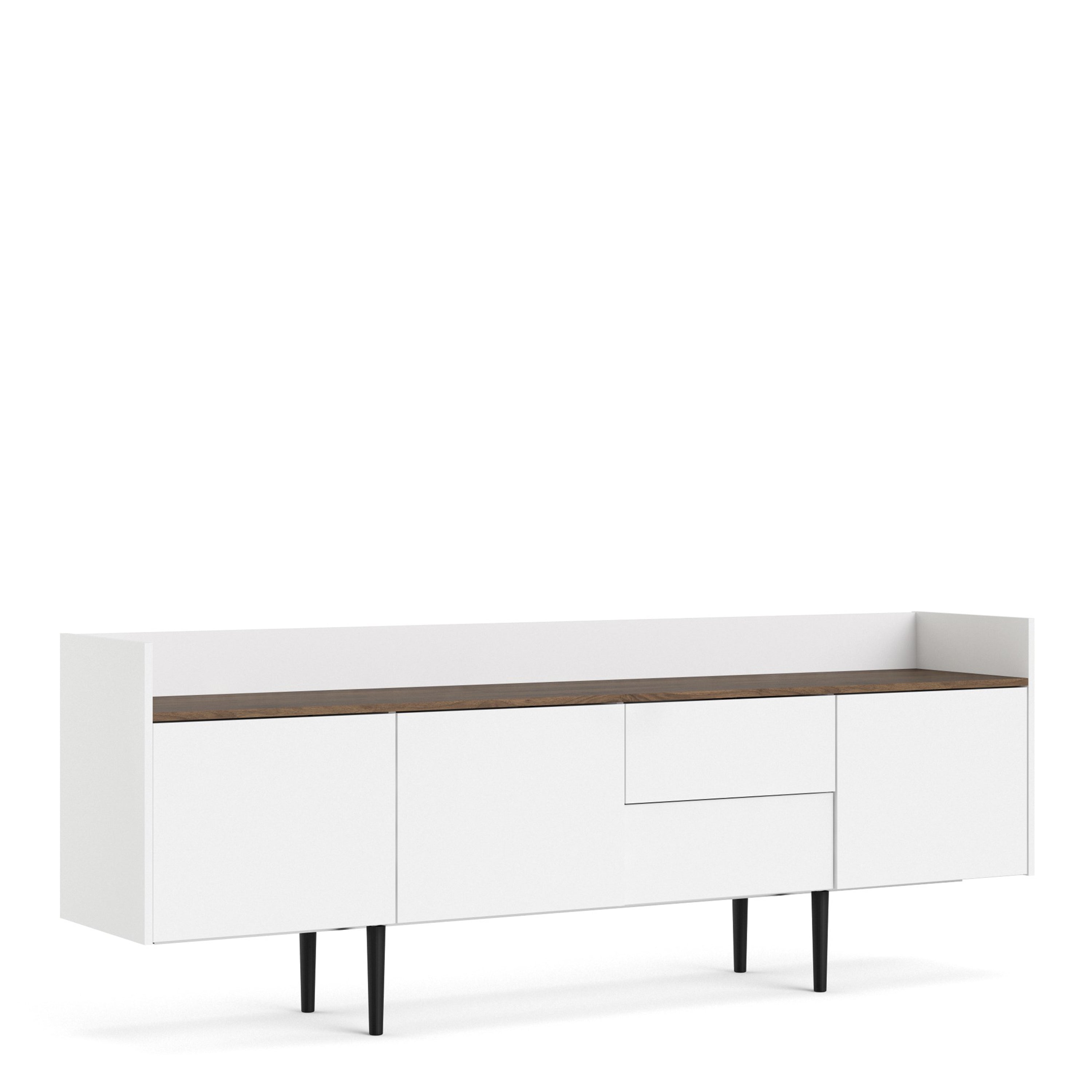 Unit Sideboard 2 Drawers 3 Doors in White and Walnut – FTG