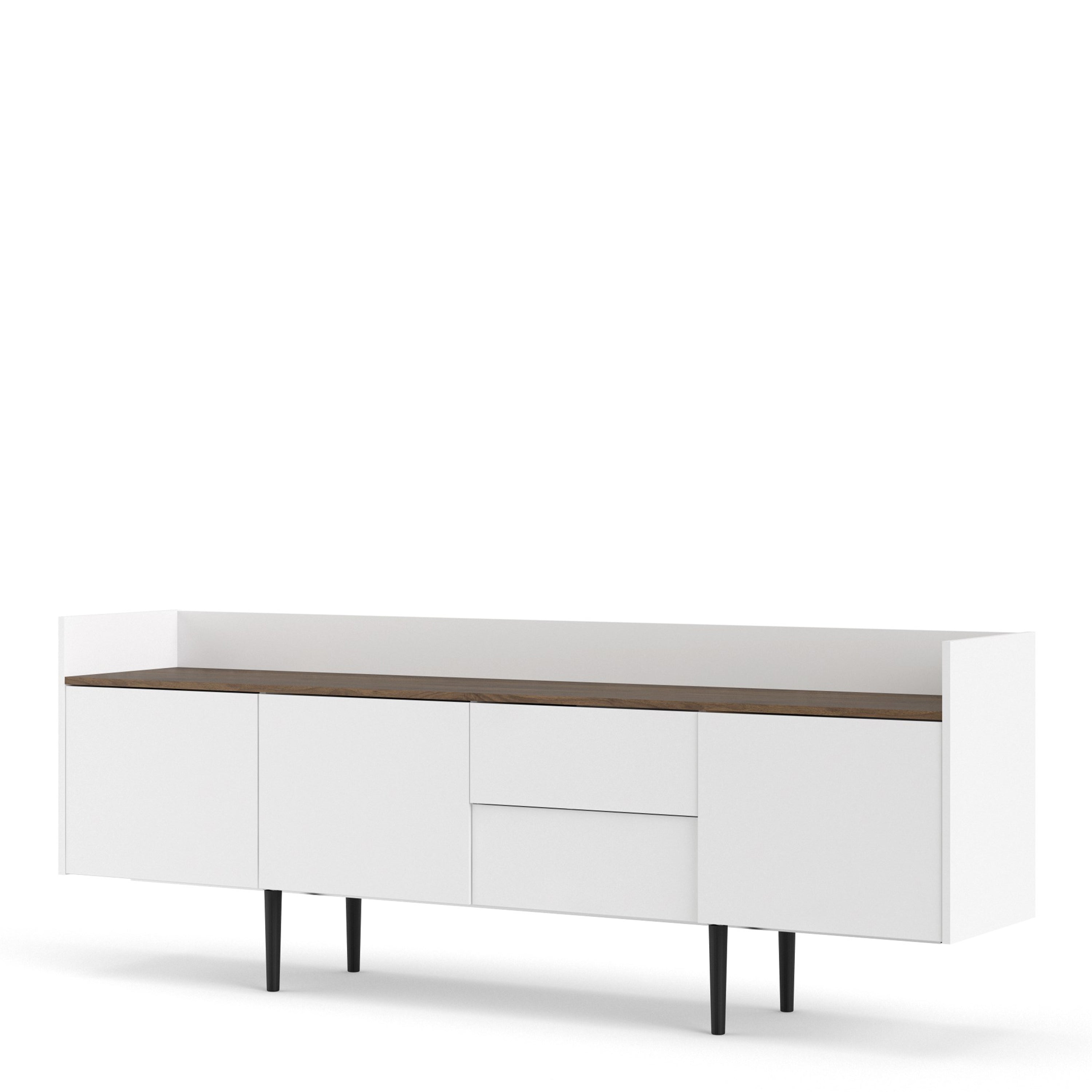 Unit Sideboard 2 Drawers 3 Doors in White and Walnut – FTG, view 3
