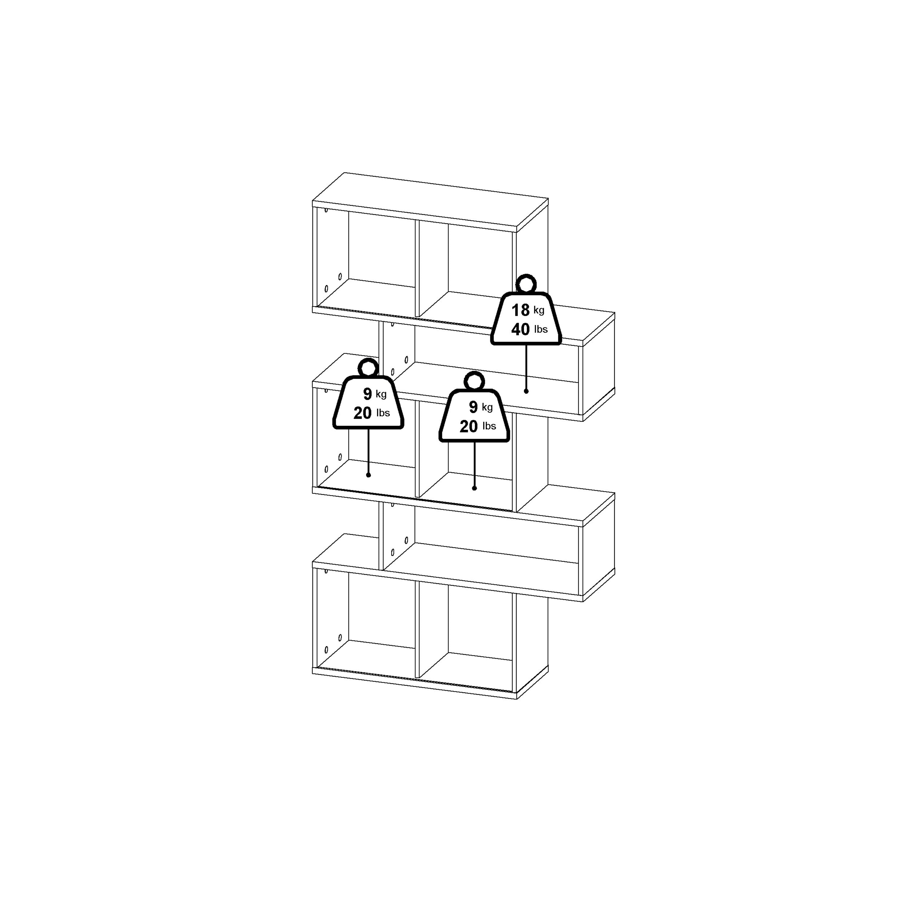 Maze Asymmetrical Bookcase with 3 Doors in Jackson Hickory and Concrete – FTG, view 11