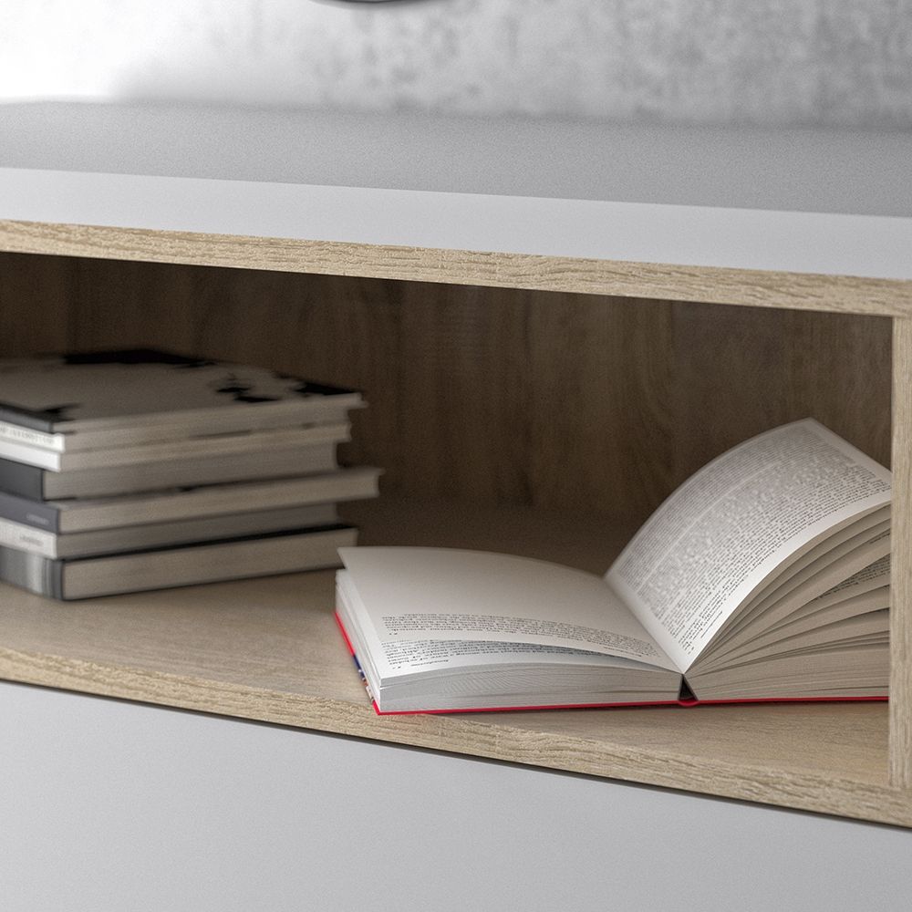 Roomers Sideboard 3 Drawers 3 Doors in White and Oak – FTG, view 6