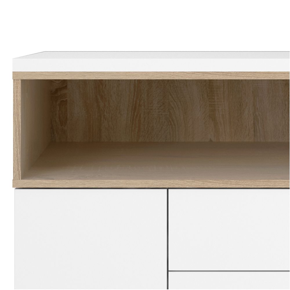 Roomers Sideboard 3 Drawers 3 Doors in White and Oak – FTG, view 10