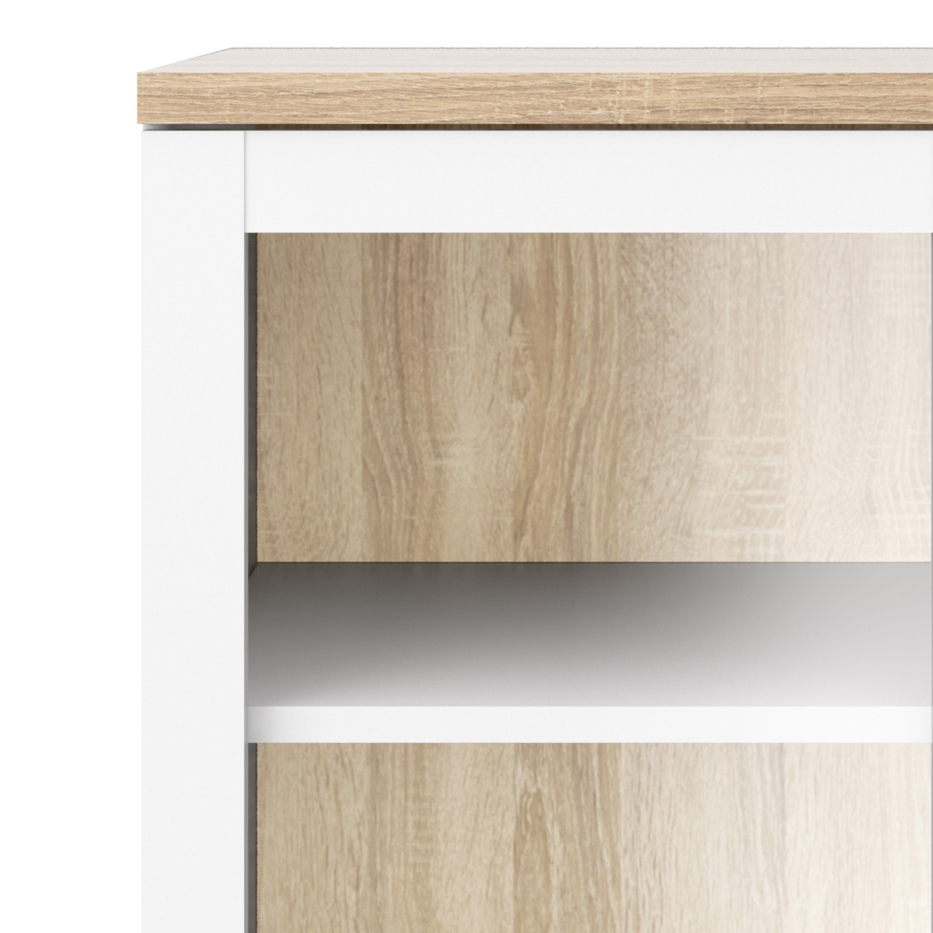 Roomers Display Cabinet Glazed 2 Doors in White and Oak – FTG, view 6