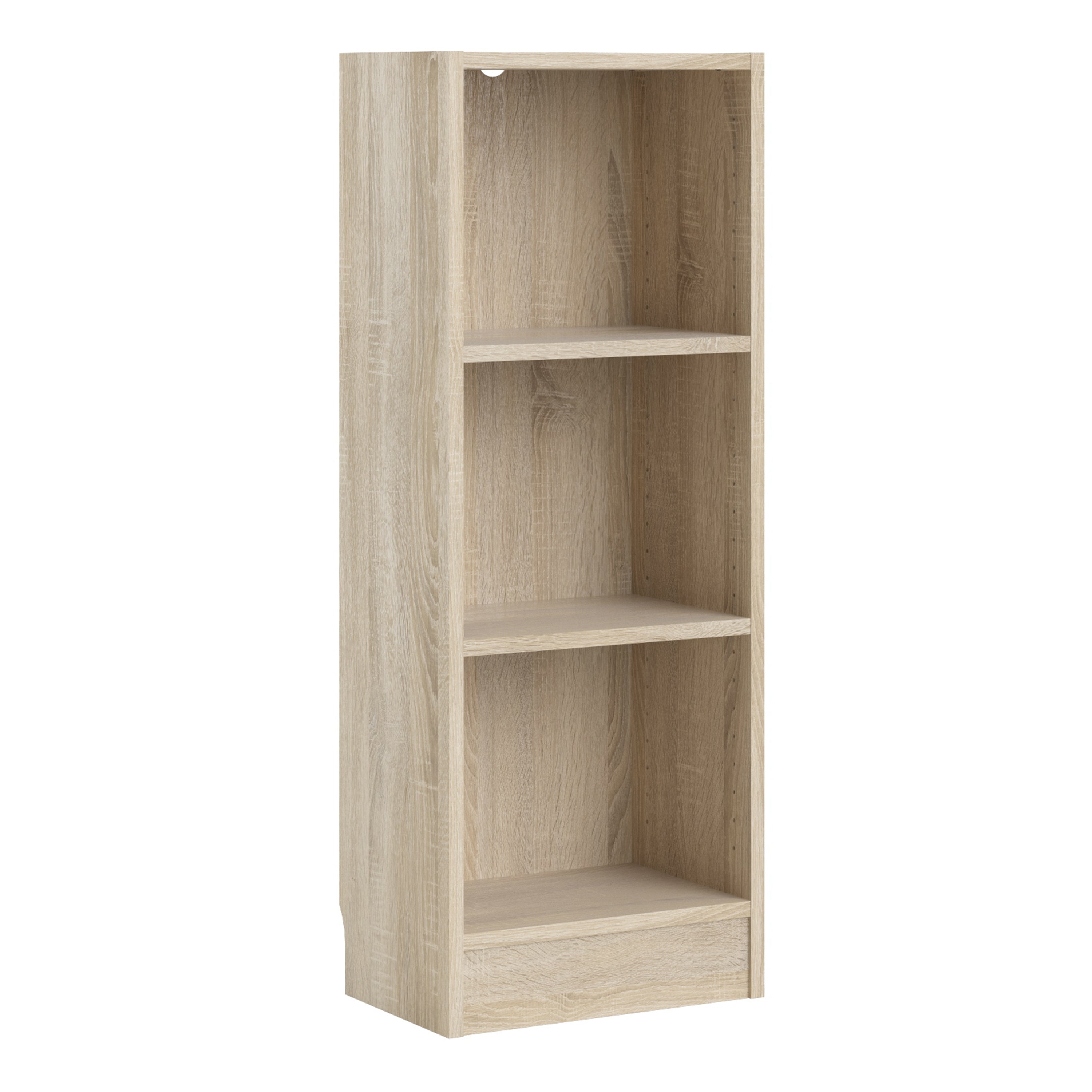 Basic Low Narrow Bookcase (2 Shelves) in Oak – FTG