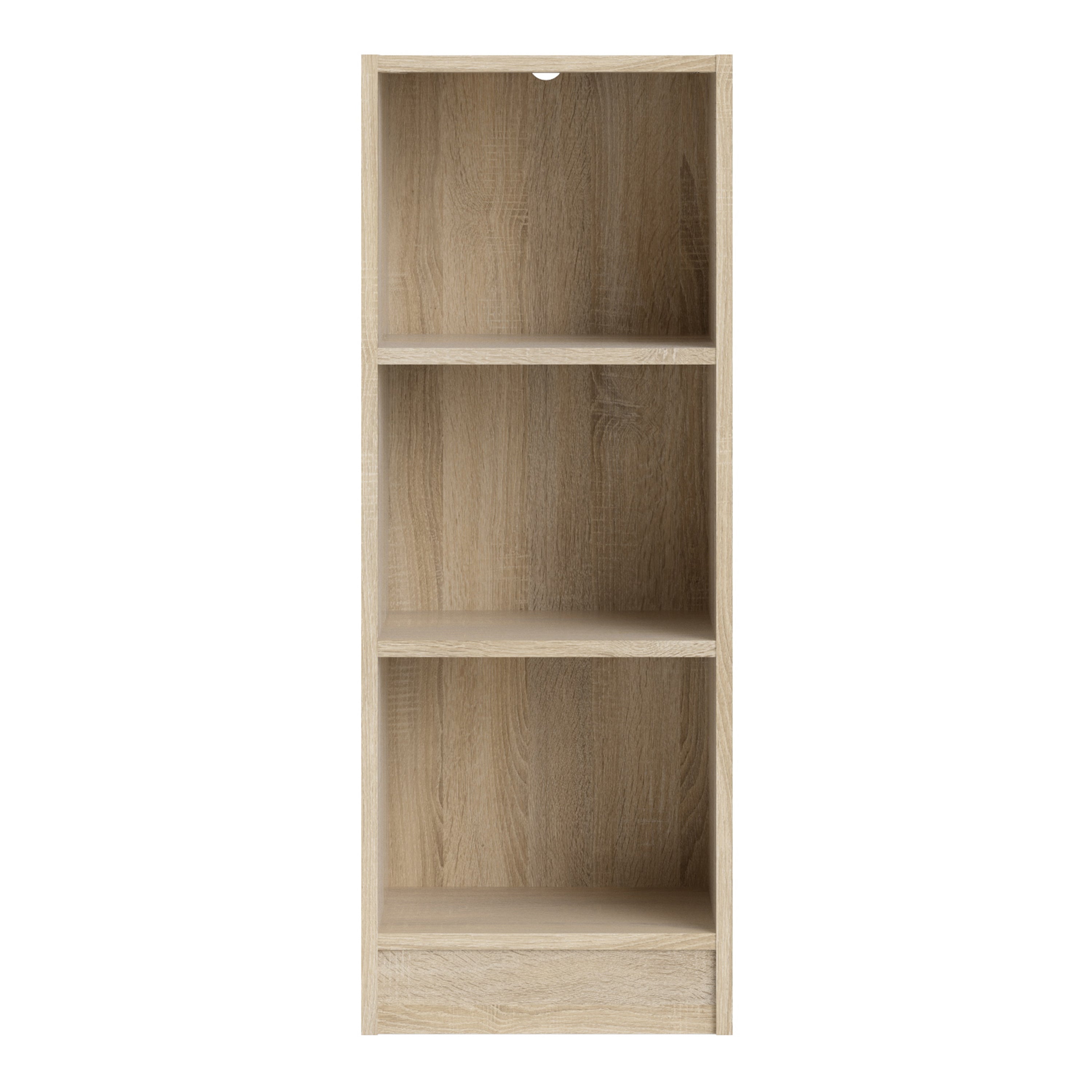 Basic Low Narrow Bookcase (2 Shelves) in Oak – FTG, view 2