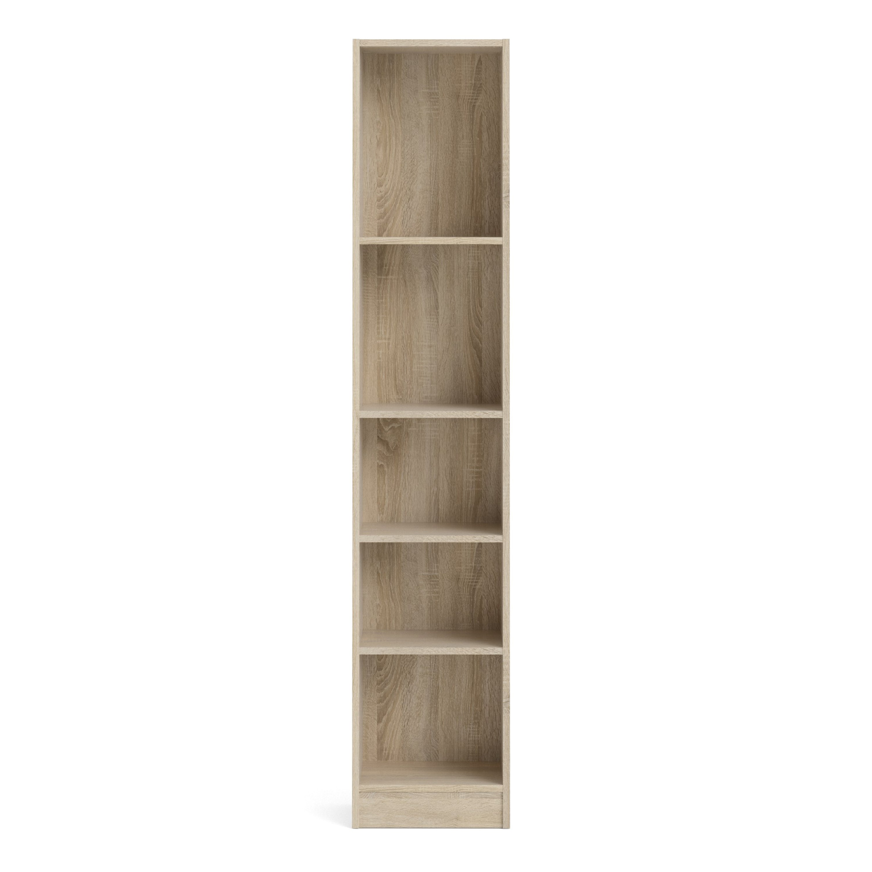 Basic Tall Narrow Bookcase (4 Shelves) in Oak – FTG, view 2