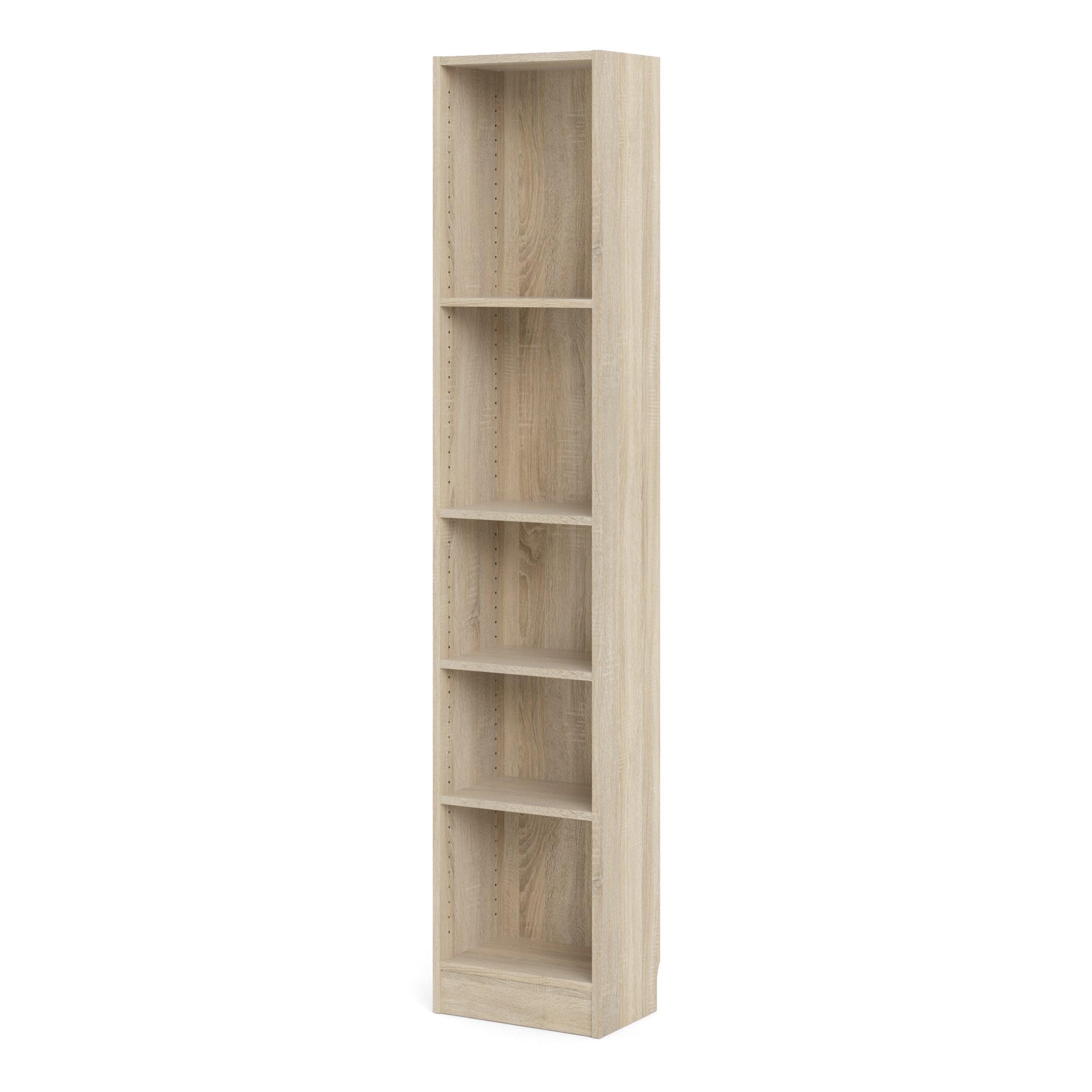 Basic Tall Narrow Bookcase (4 Shelves) in Oak – FTG, view 3