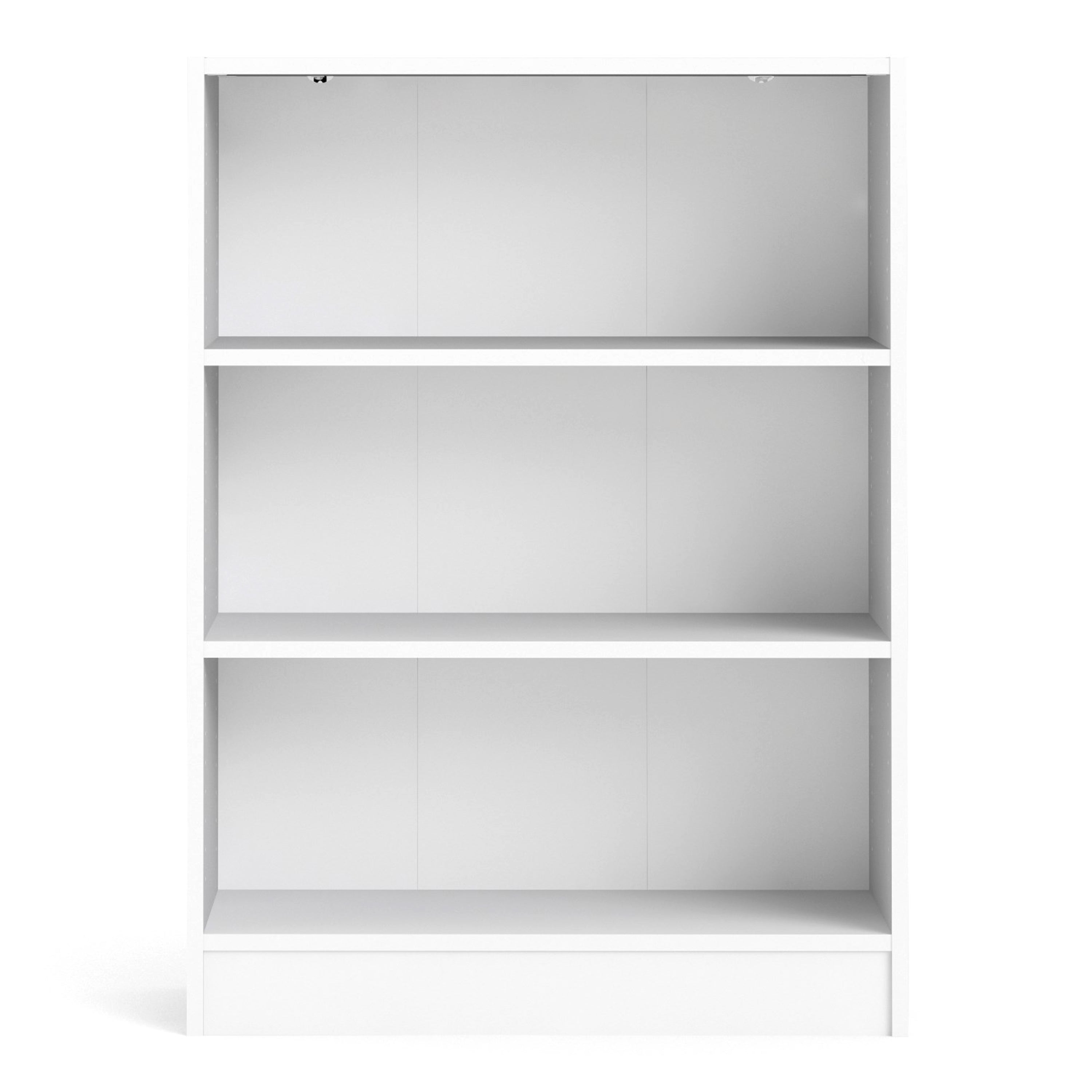 Basic Low Wide Bookcase (2 Shelves) in White – FTG, view 2