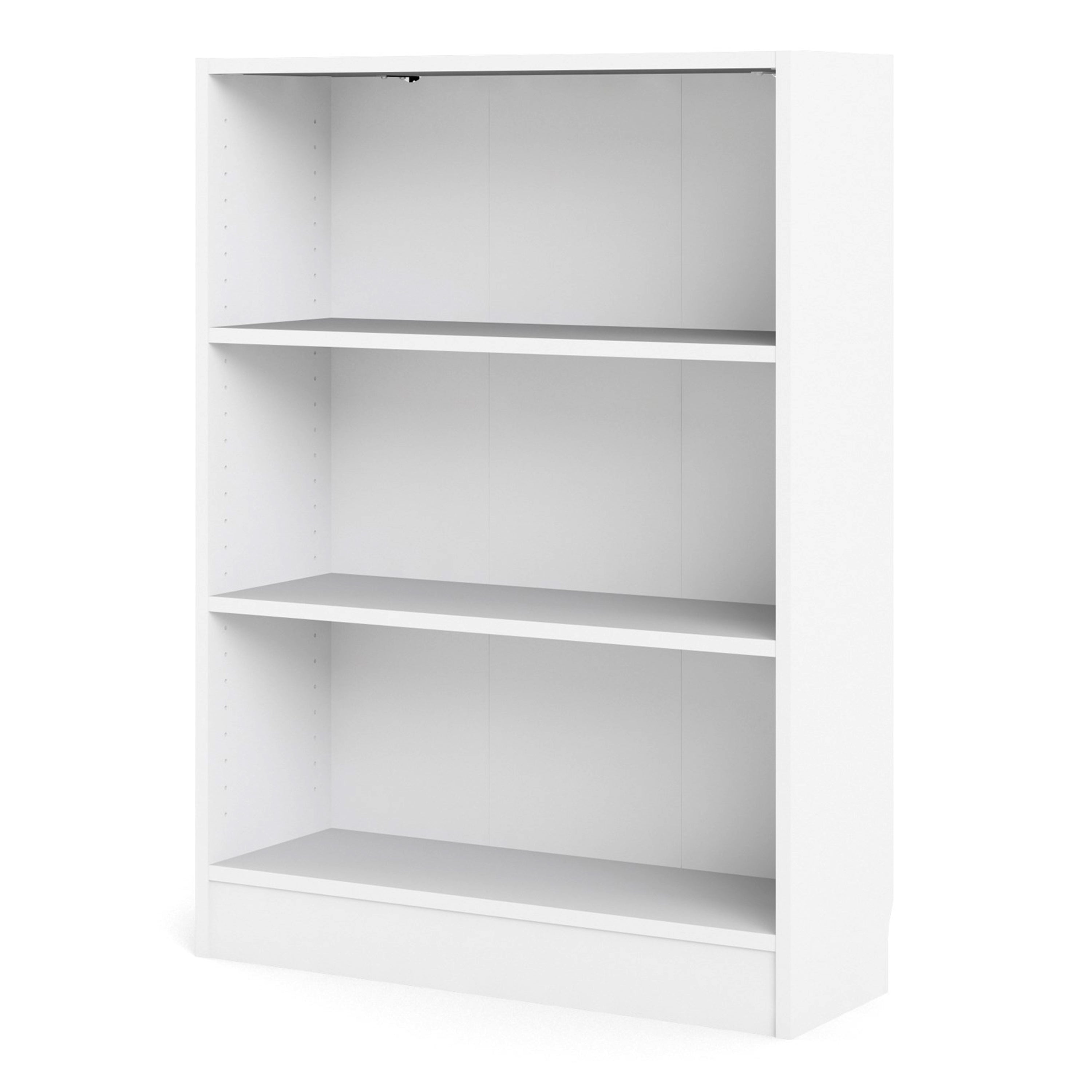 Basic Low Wide Bookcase (2 Shelves) in White – FTG, view 3