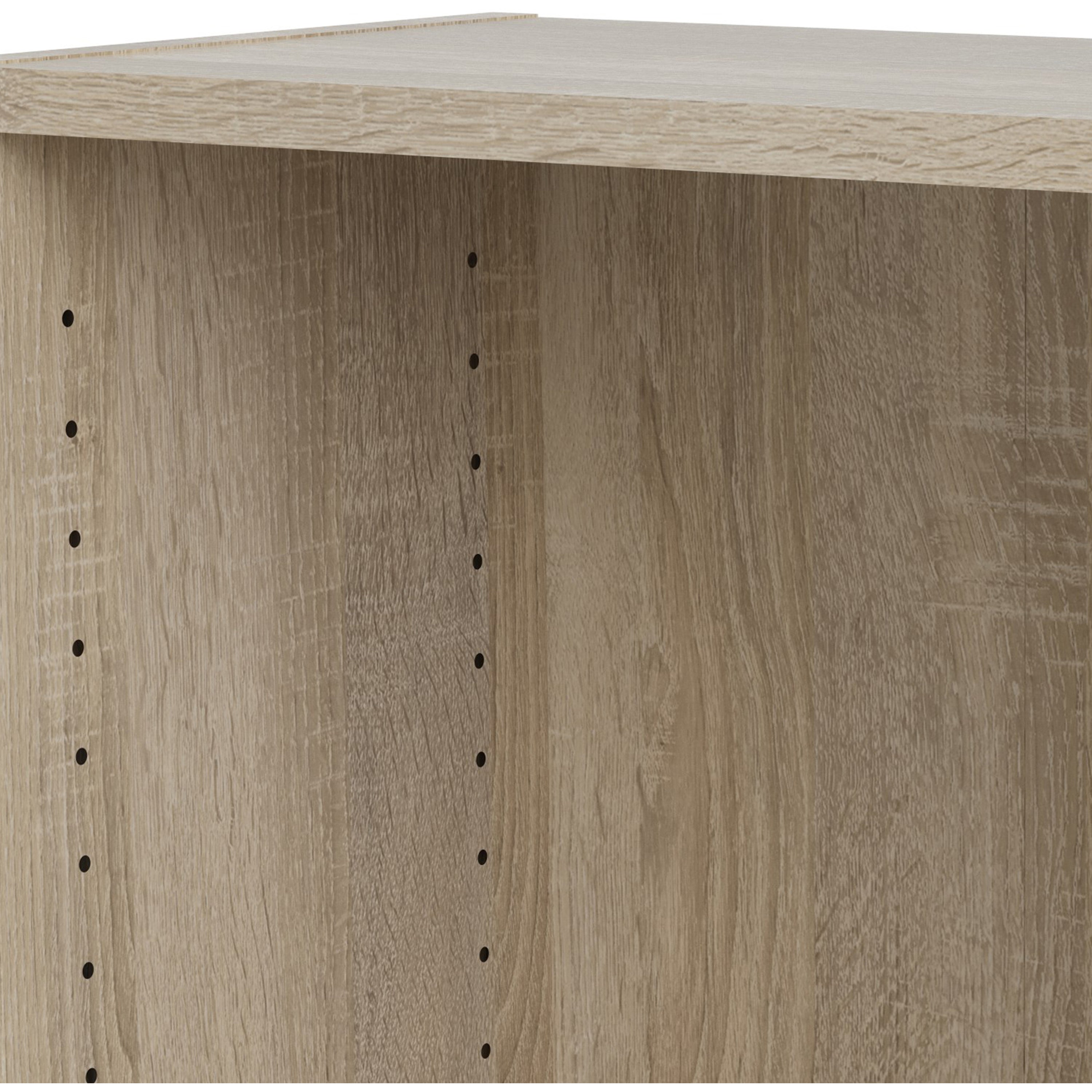 Basic Low Wide Storage Cabinet in Oak (2 Shelves) with 2 Oak Doos