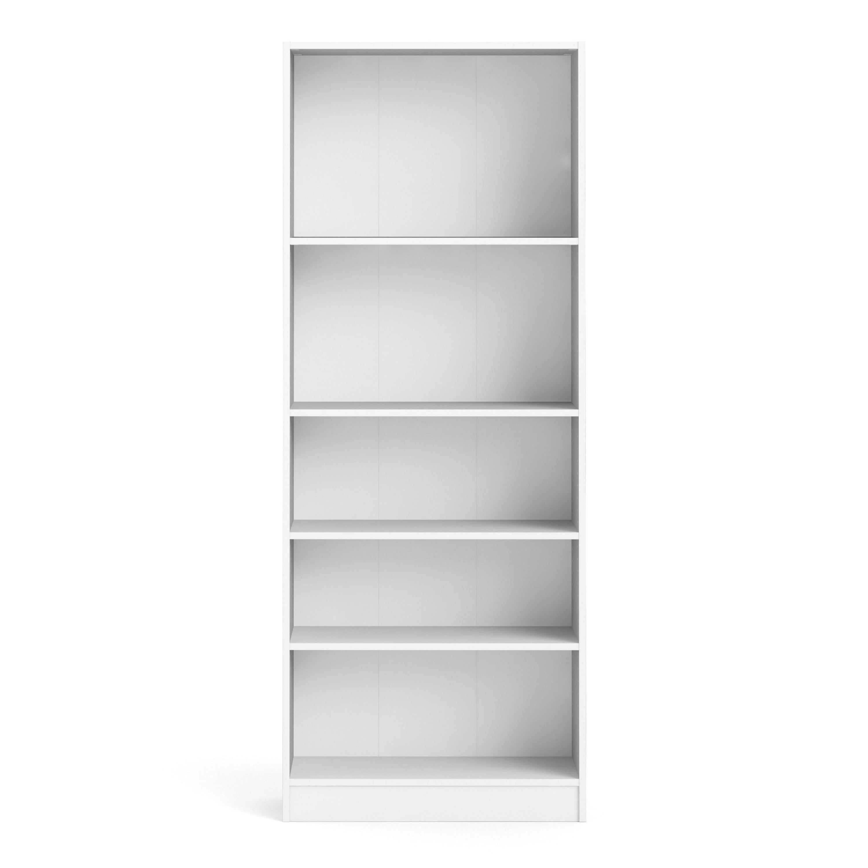 Basic Tall Wide Bookcase (4 Shelves) in White – FTG, view 2
