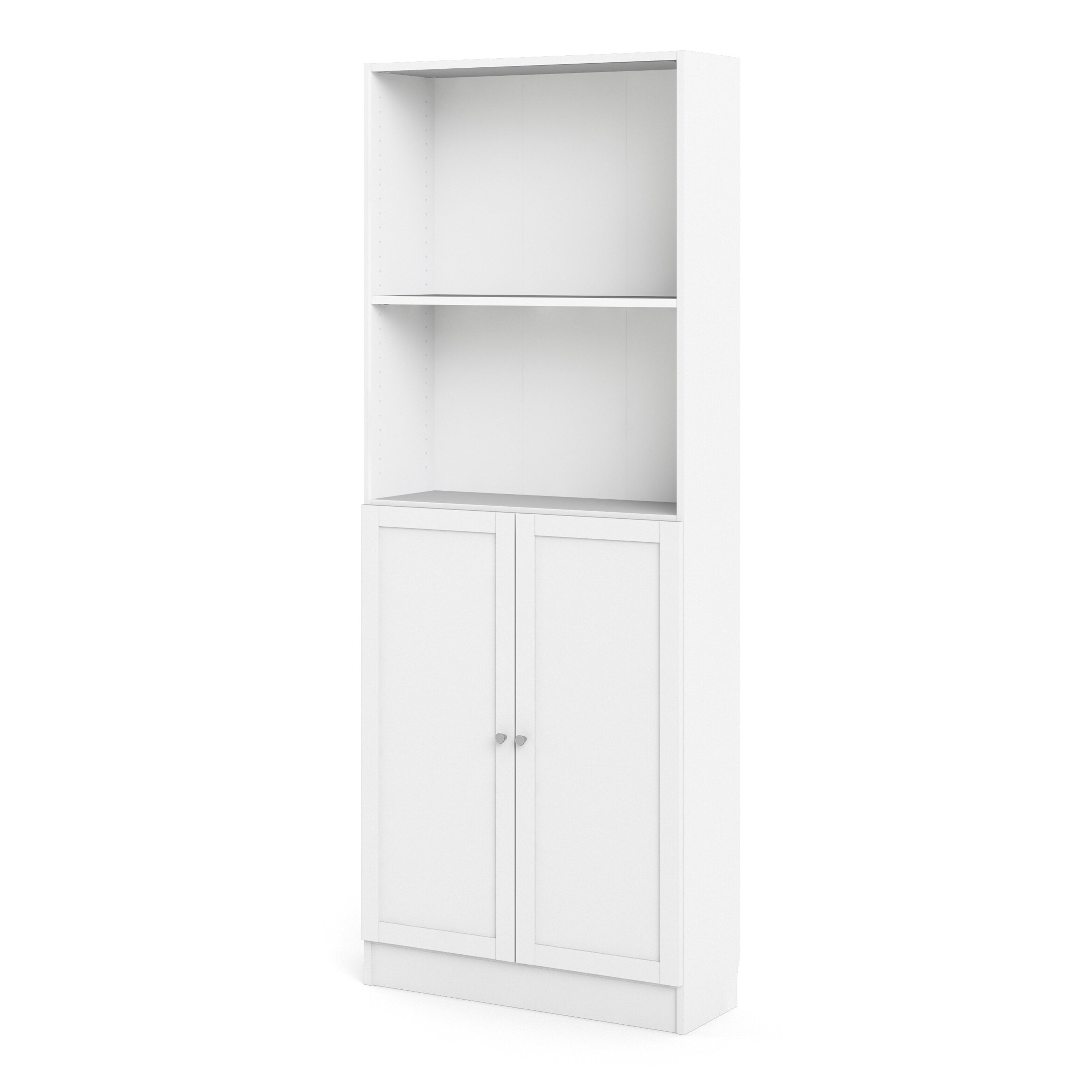 Basic Tall Wide Combination Storage in White (4 Shelves) with 2 White Doors
